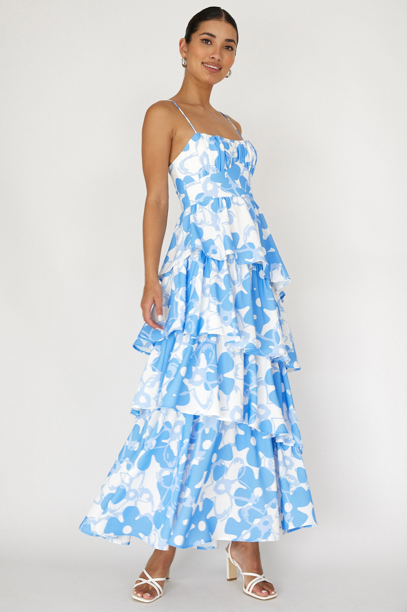 Hopeful Tiered Layered Maxi Dress Blue by Selfie Leslie