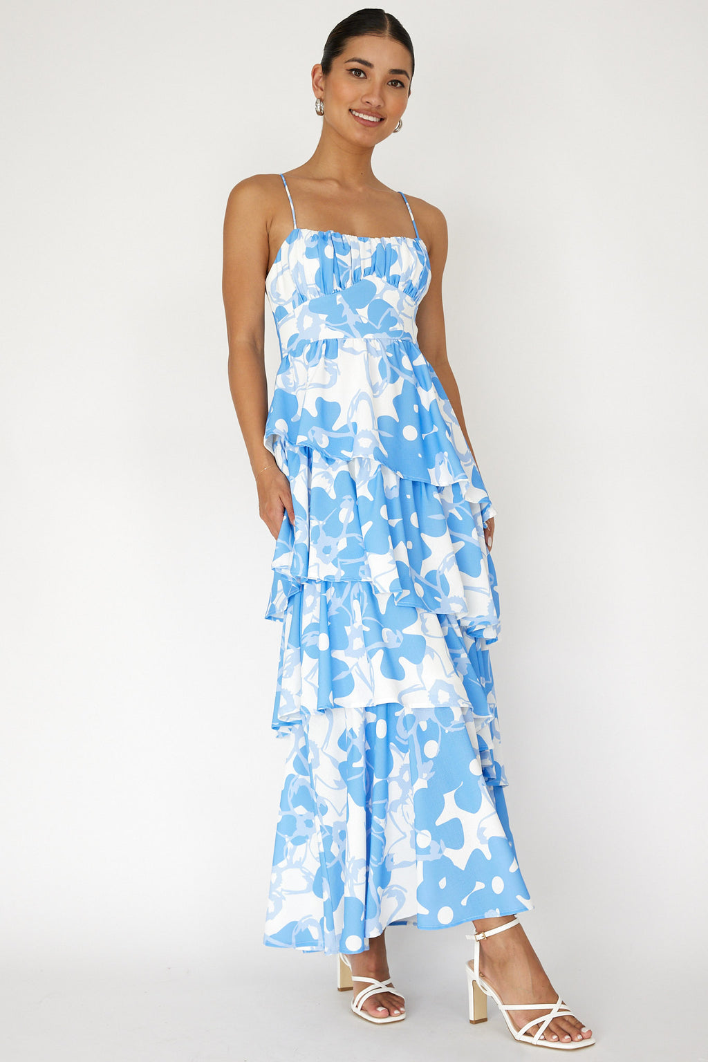Hopeful Tiered Layered Maxi Dress Blue by Selfie Leslie