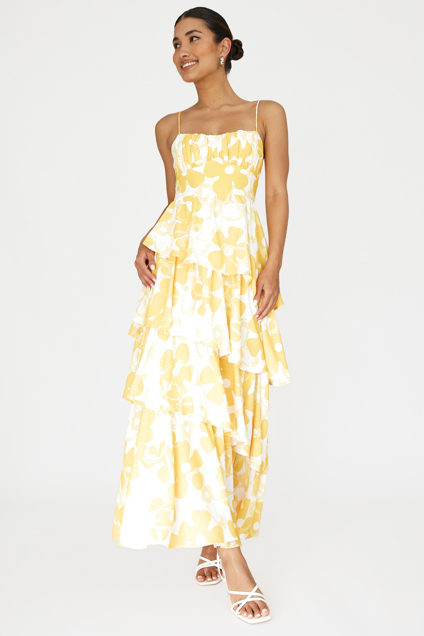 Hopeful Tiered Layered Maxi Dress Yellow by Selfie Leslie