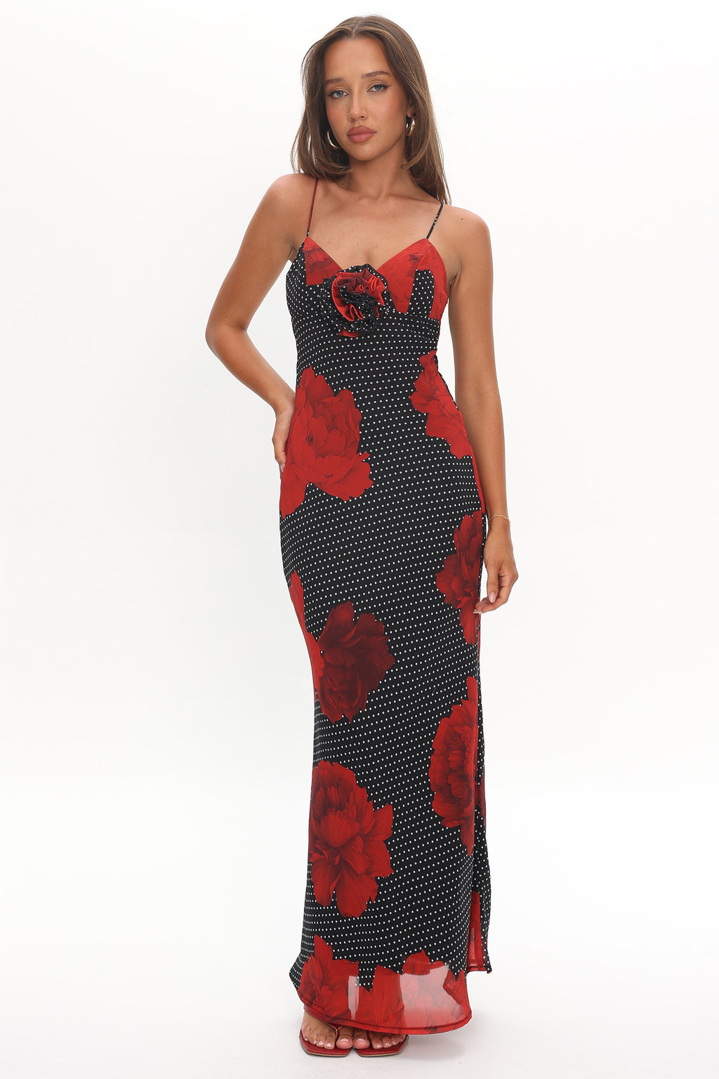 High Roller Rosette Maxi Dress Print Black