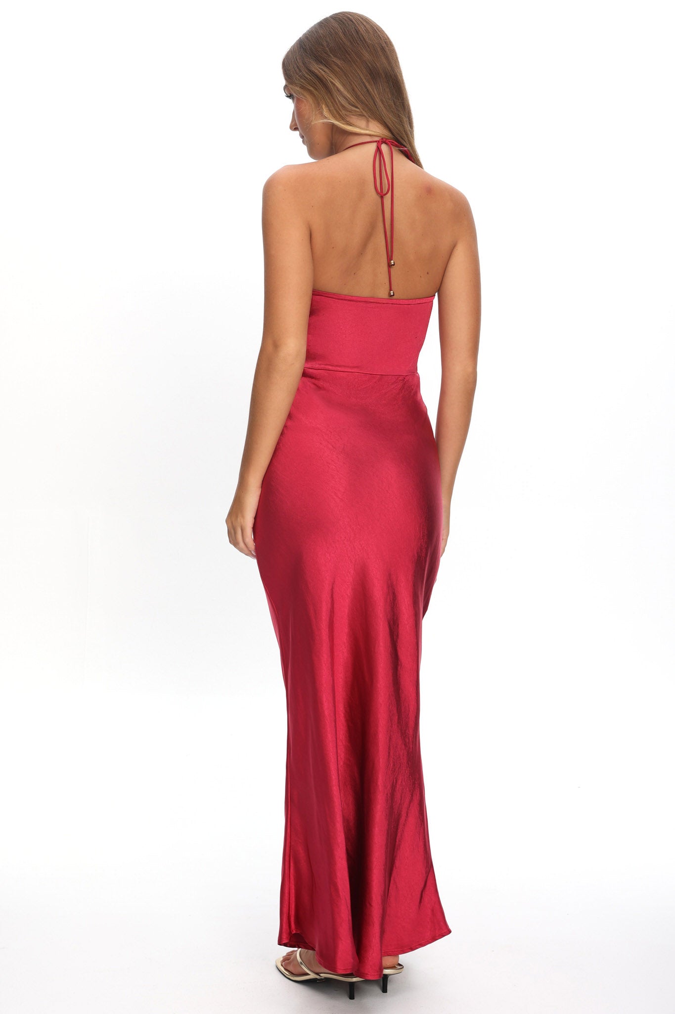 High Roller Flower Decoration Halter Dress Wine High Roller Flower Decoration Halter Dress Wine