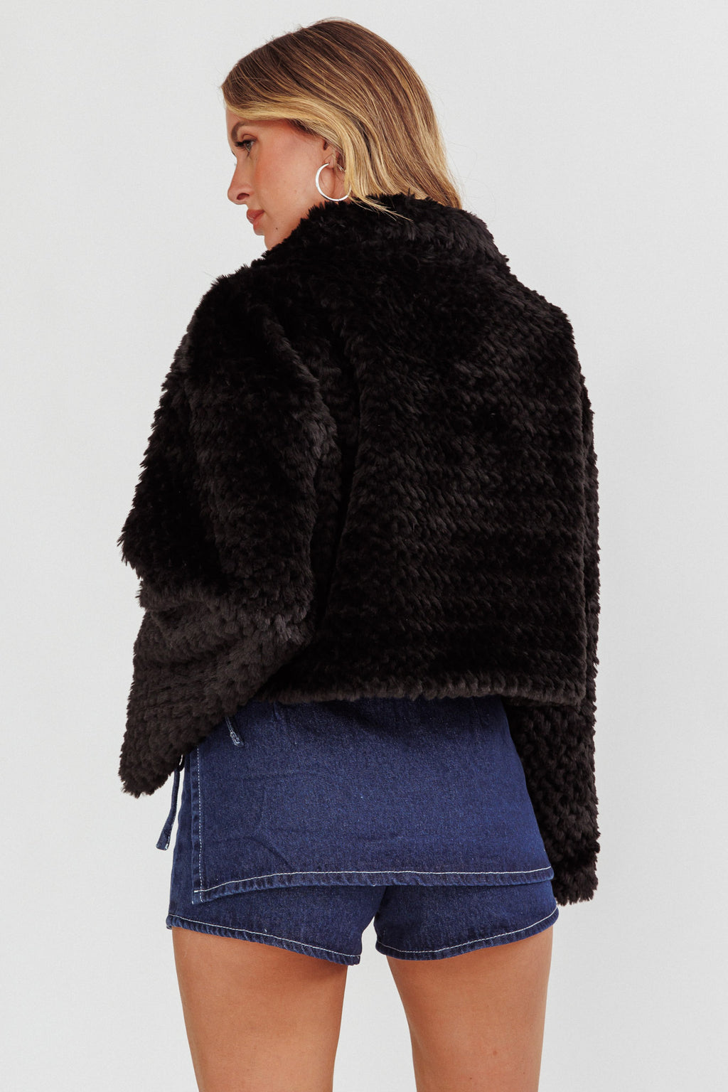 Margeaux Faux Fur Jacket Black by Selfie Leslie