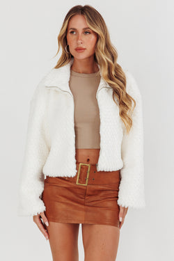Shop Margeaux Faux Fur Jacket White