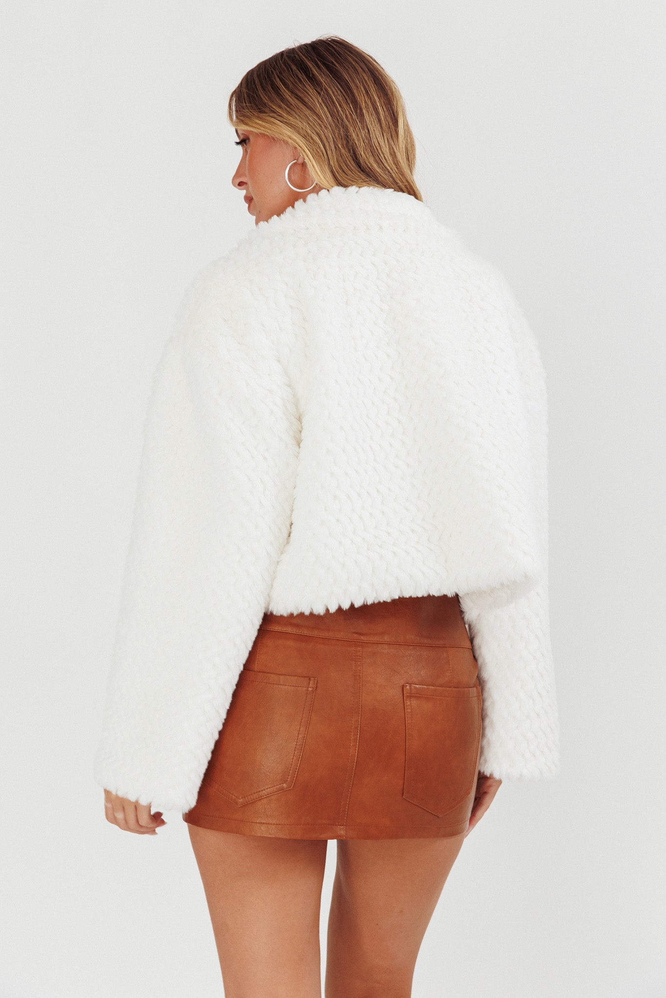 Margeaux Faux Fur Jacket White by Selfie Leslie