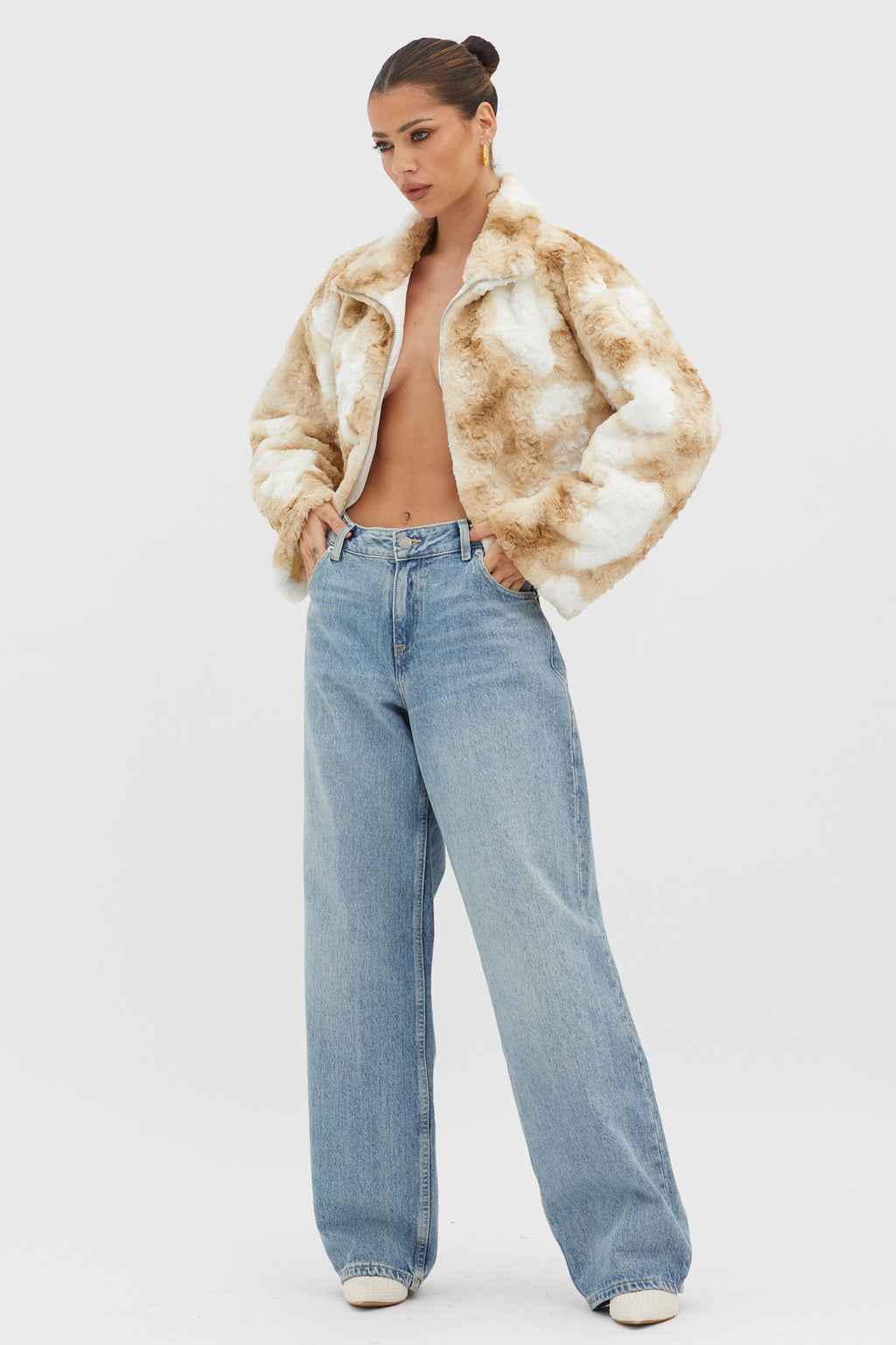 Margeaux Faux Fur Jacket Coffee by Selfie Leslie