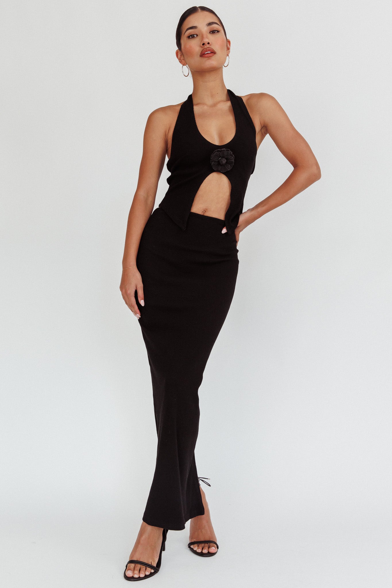 Blackthorn Maxi Skirt Black by Selfie Leslie