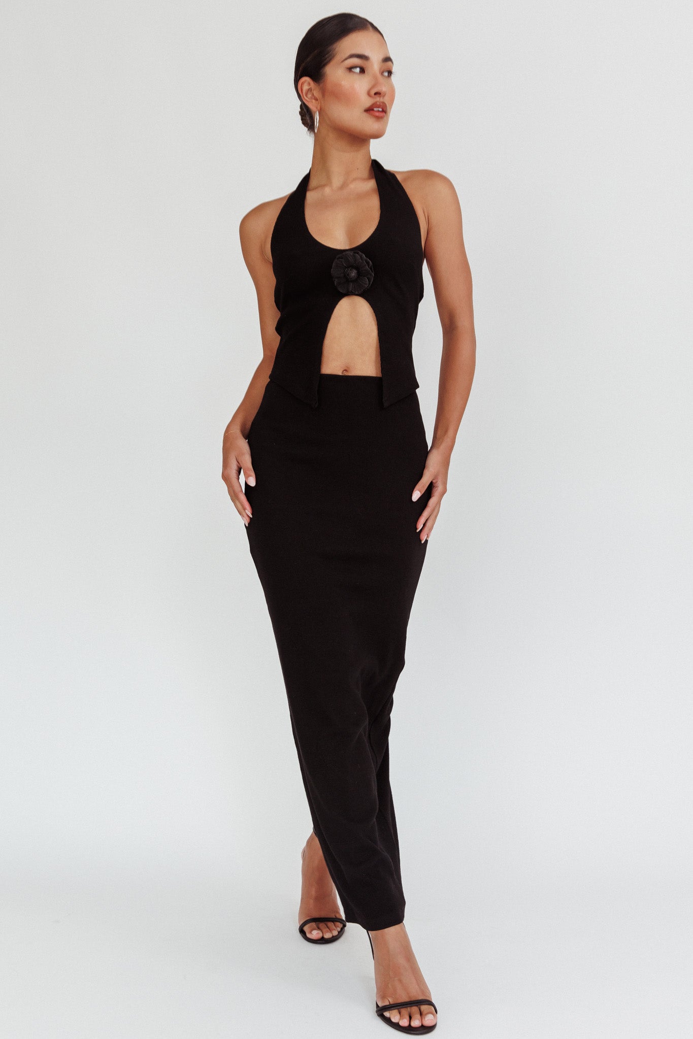 Blackthorn Maxi Skirt Black by Selfie Leslie