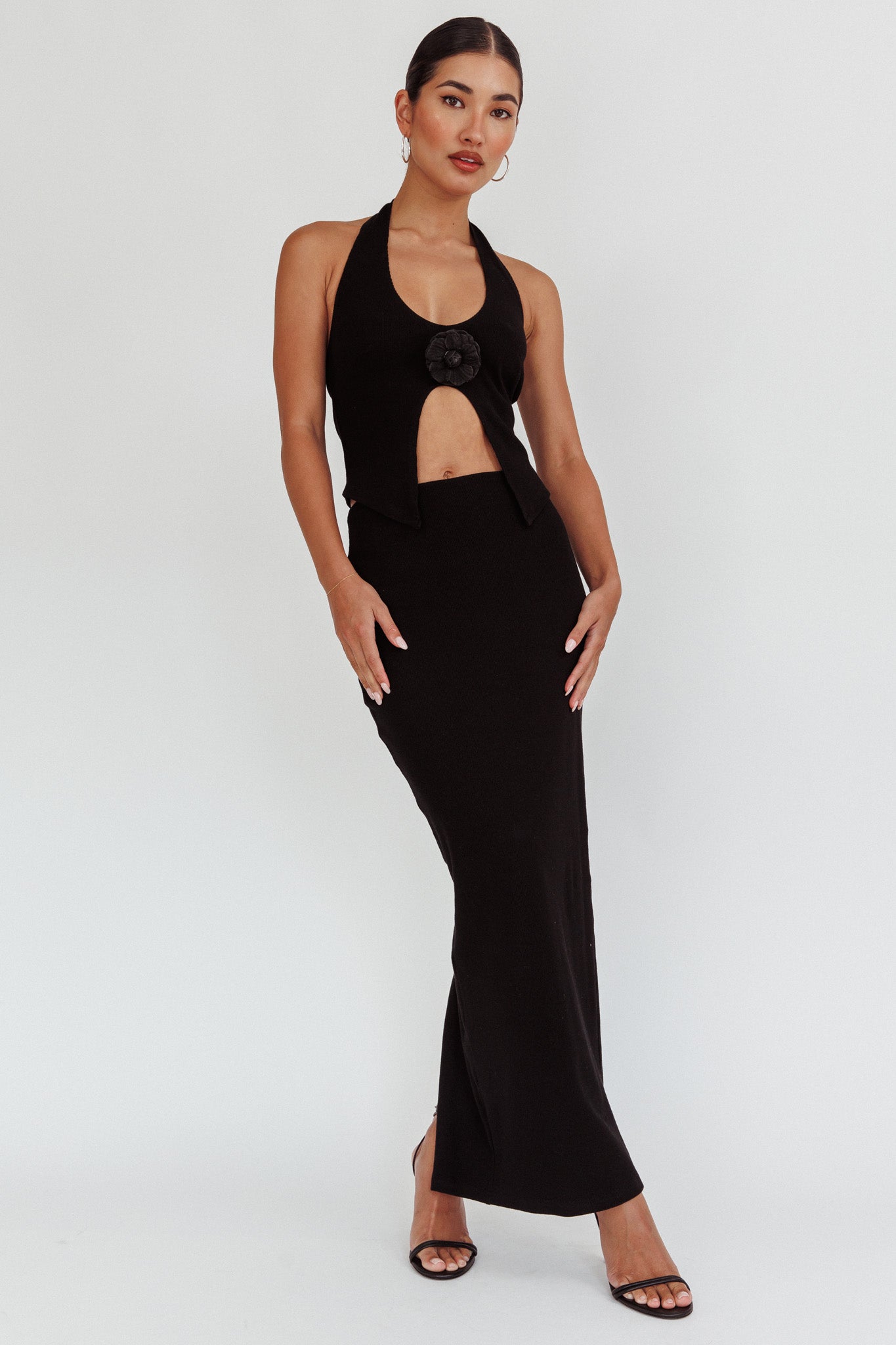 Blackthorn Maxi Skirt Black by Selfie Leslie