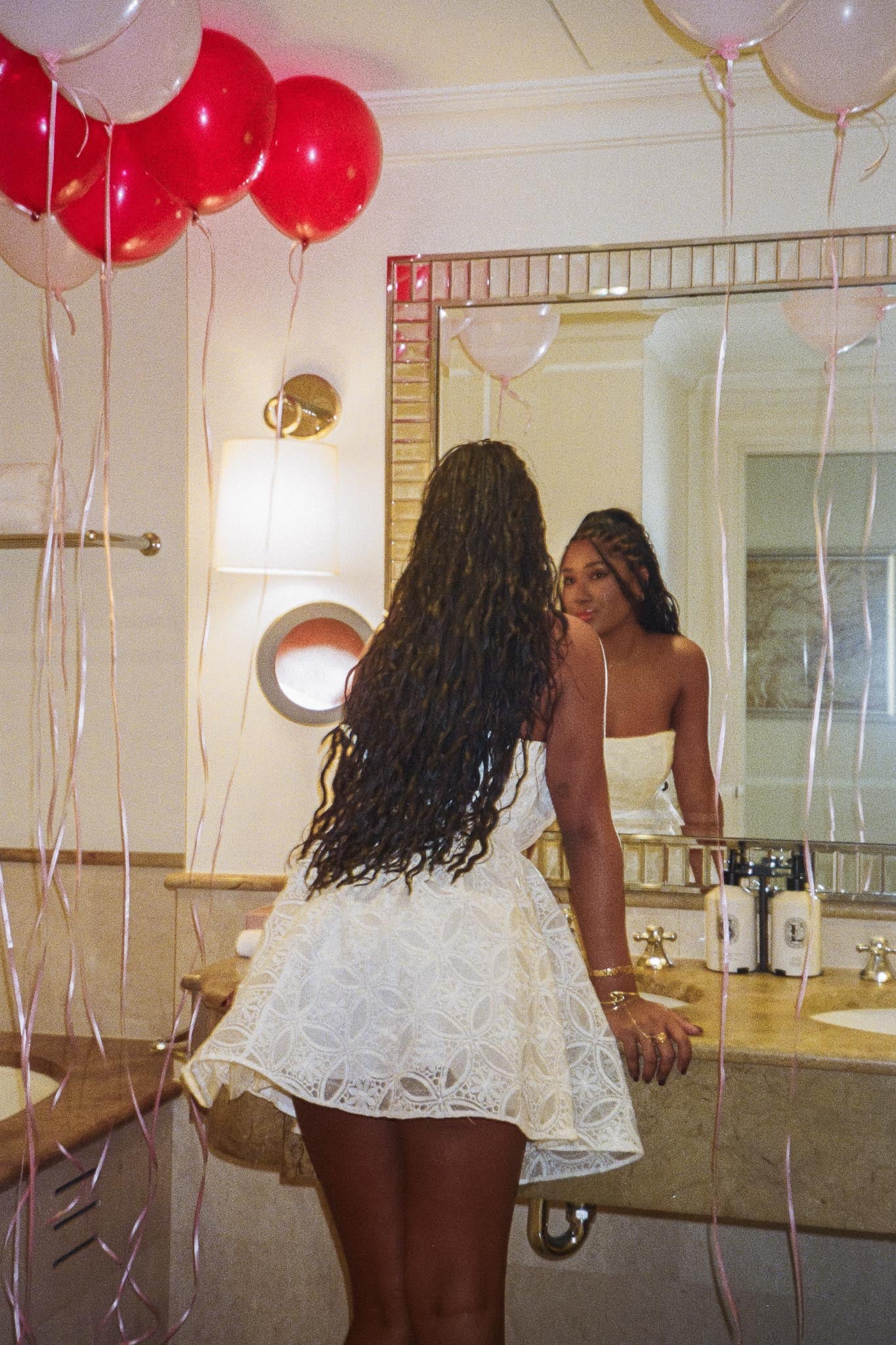 Kesenia Strapless Embroidered Mini Dress White by Selfie Leslie