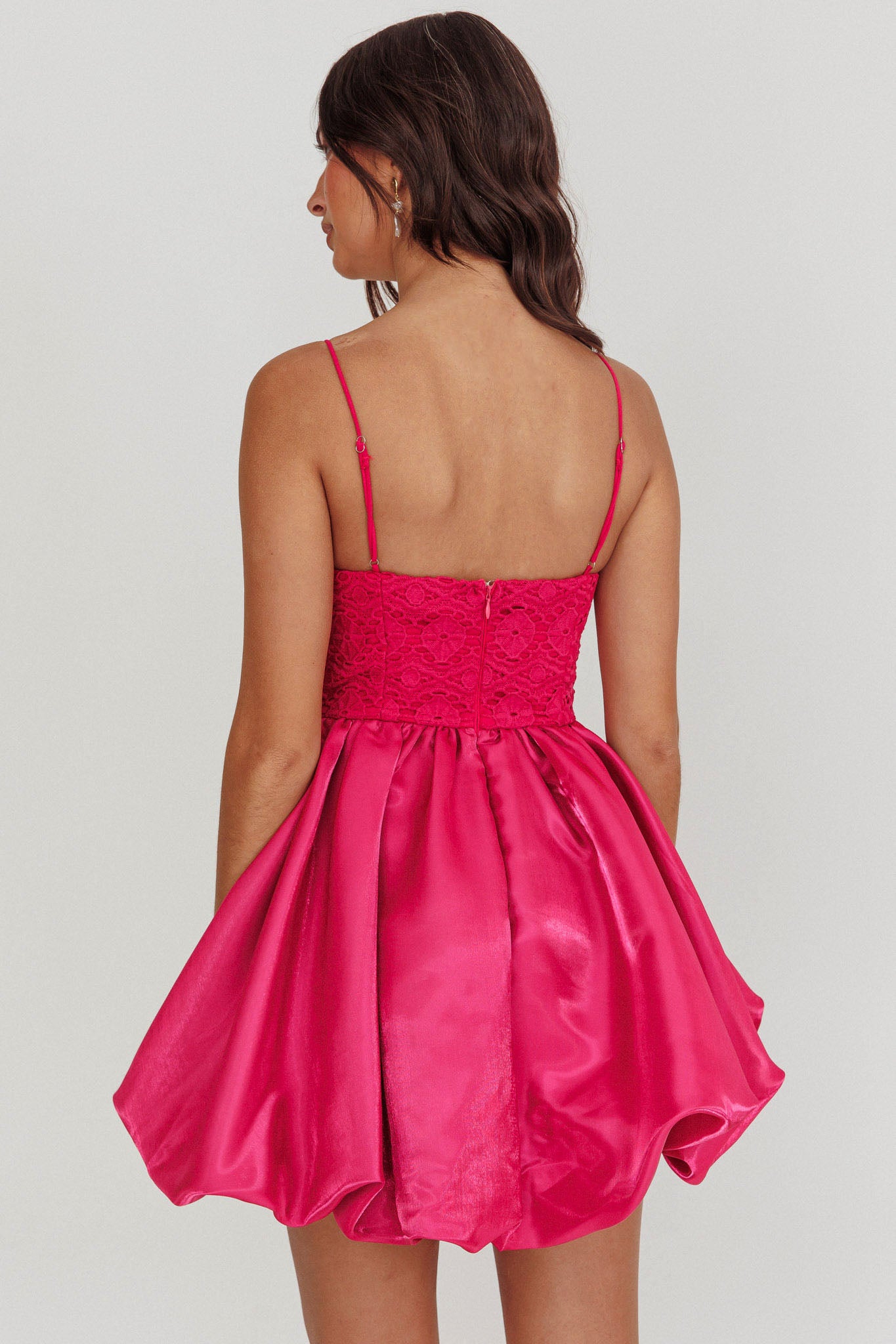 Lucia Bubble Skirt Mini Dress Hot Pink by Selfie Leslie