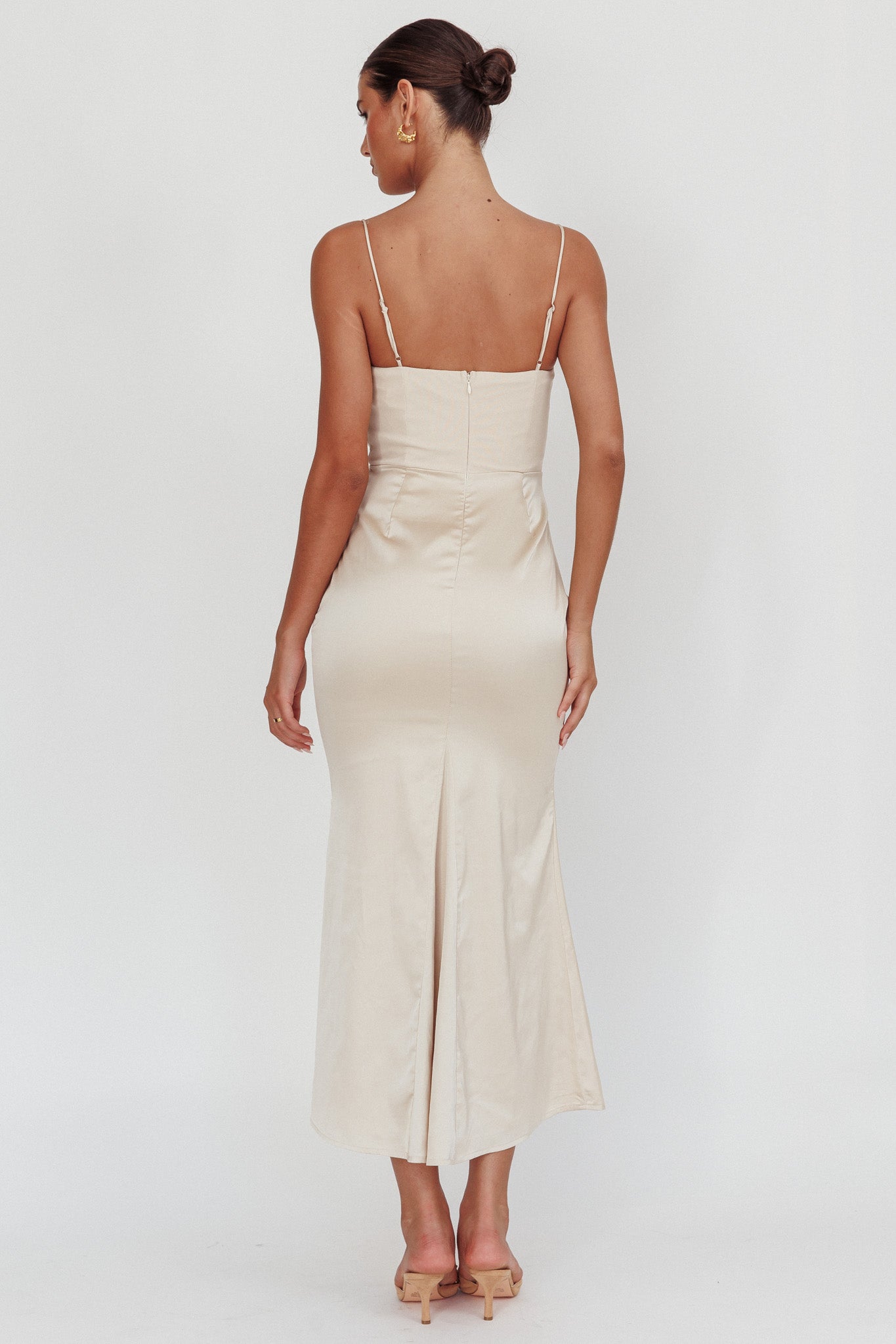 Morella Draped Waist Maxi Dress Champagne Selfie Leslie Morella Draped Waist Maxi Dress Champagne Selfie Leslie