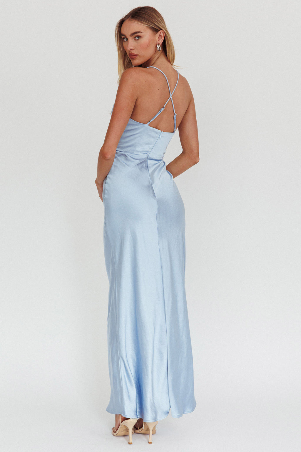 Summer Of Love Lace Trim Maxi Dress Blue– Selfie Leslie