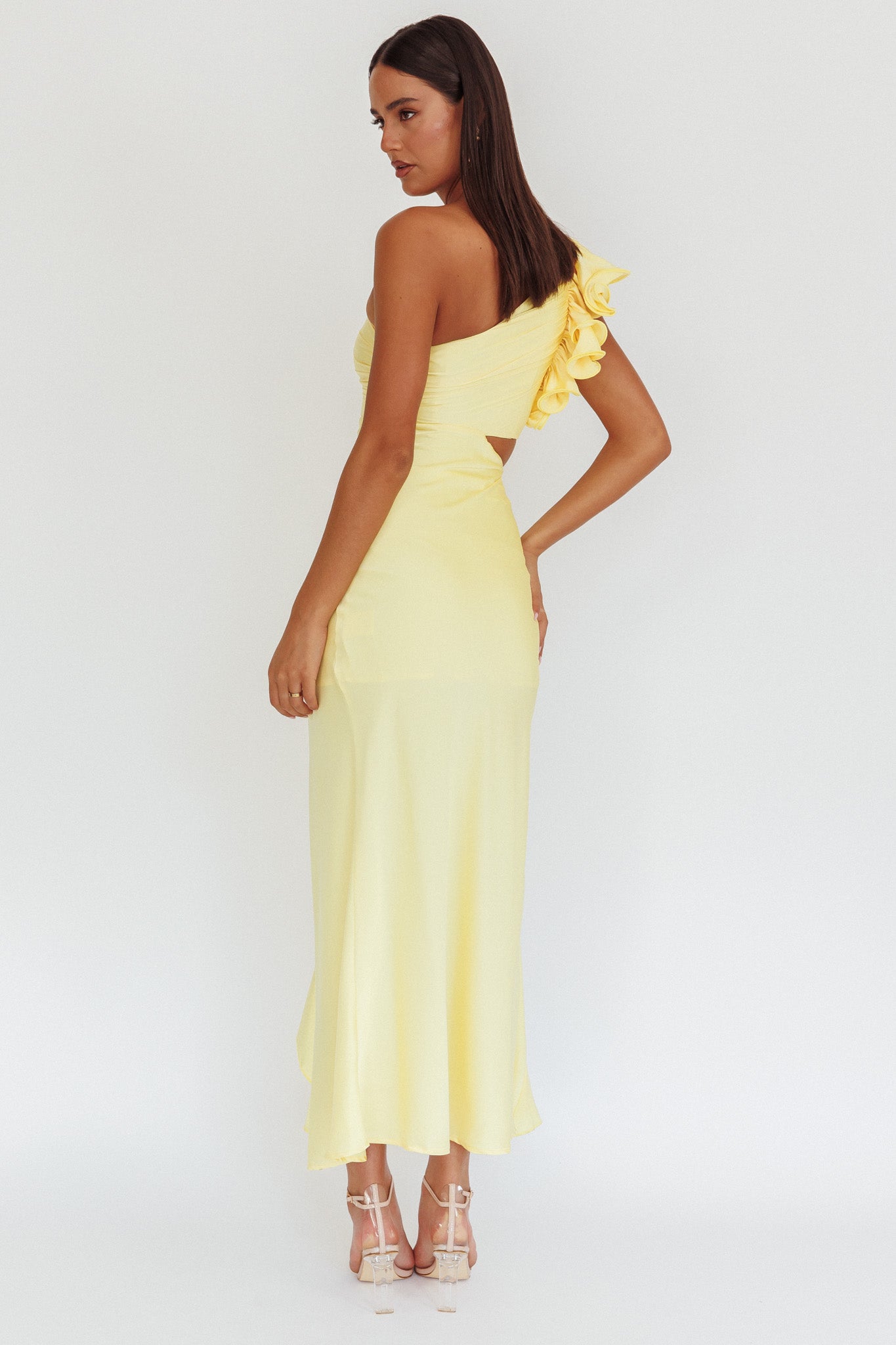 Deanna One-Shoulder Split Maxi Dress Yellow | Selfie Leslie Deanna One-Shoulder Split Maxi Dress Yellow | Selfie Leslie