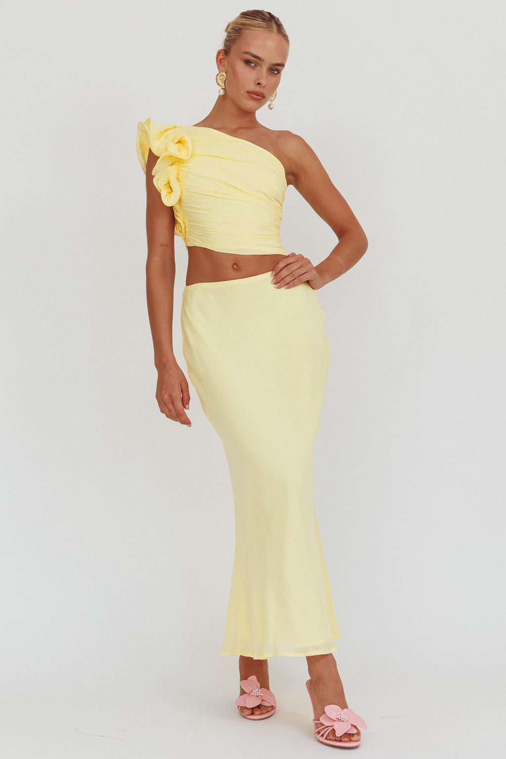 Deanna Maxi Skirt Lemon by Selfie Leslie
