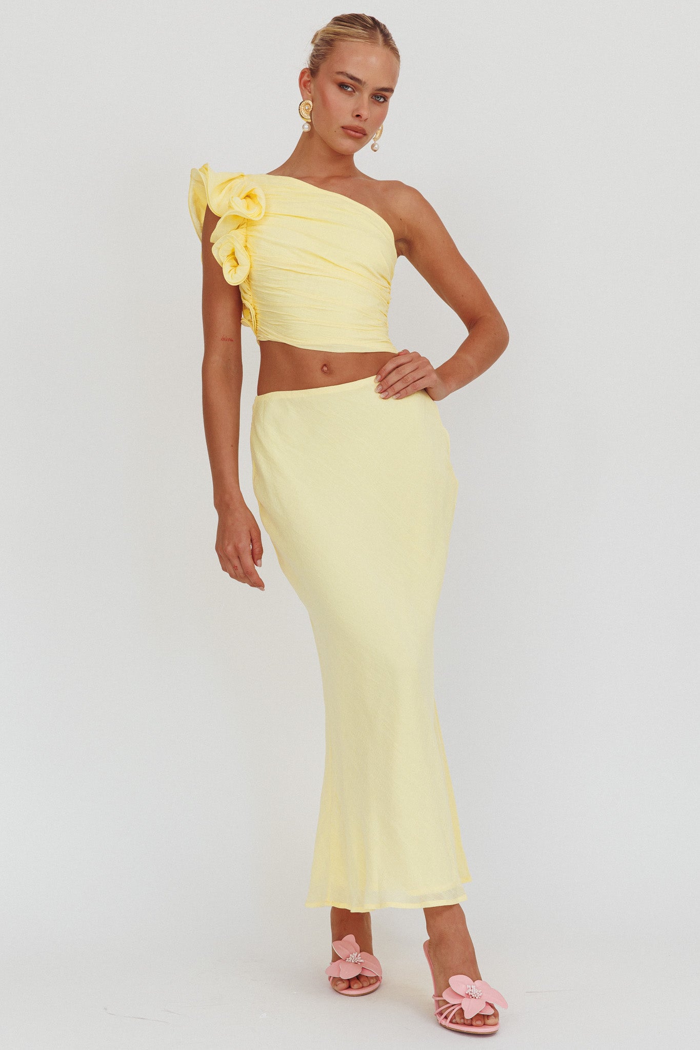 Deanna Maxi Skirt Lemon by Selfie Leslie
