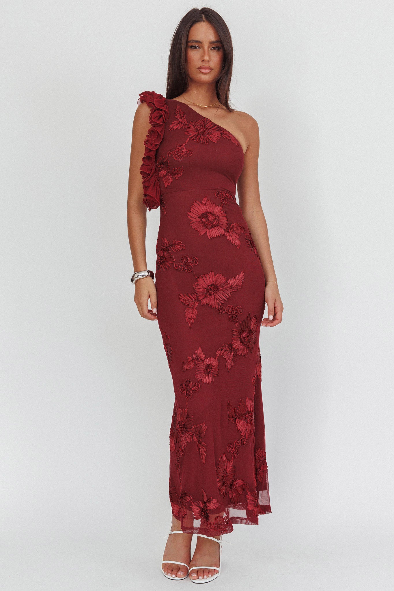 violetta maxi dress navy Violetta Scoop Neck Satin Maxi Dress