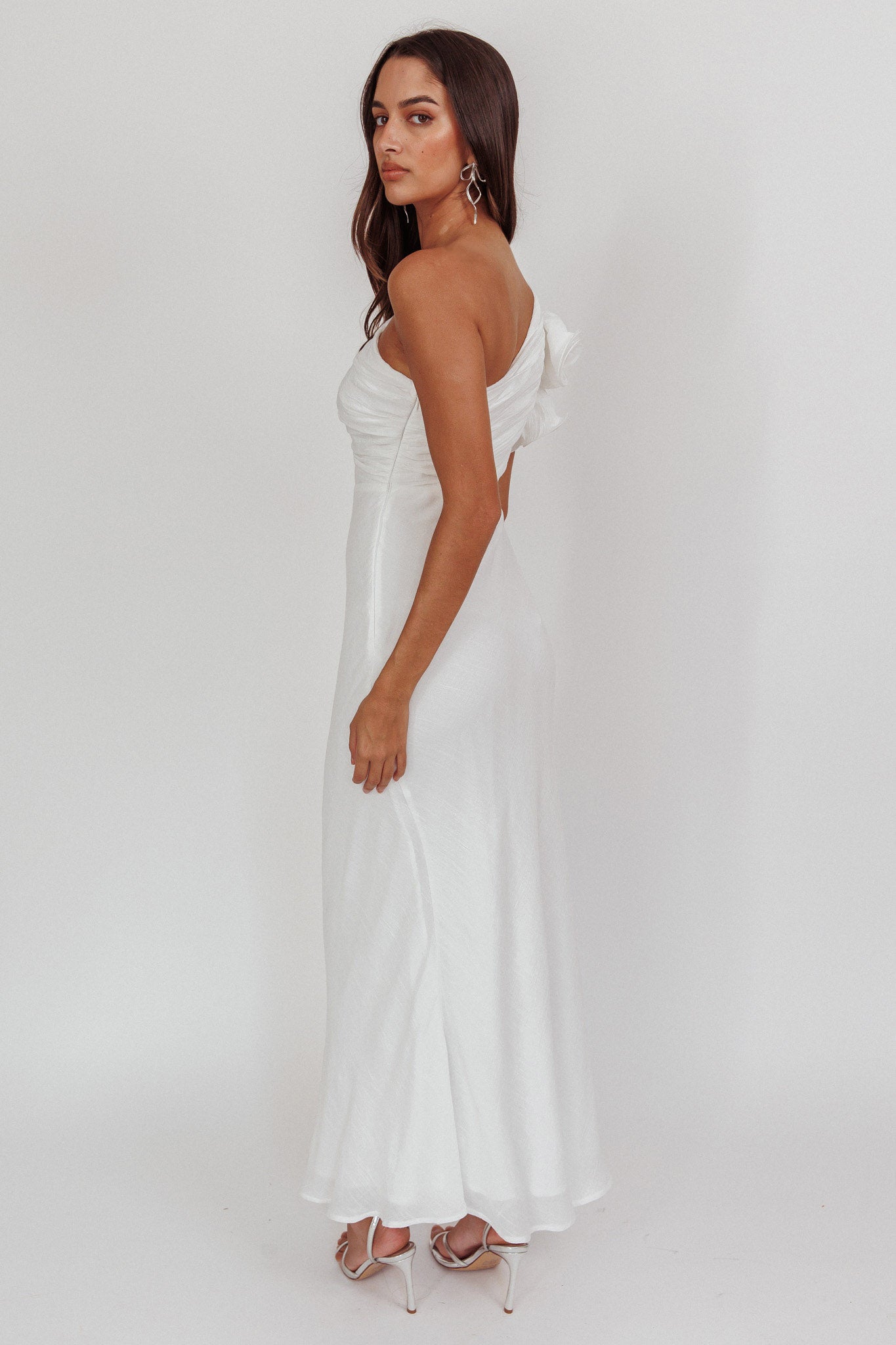 selfie leslie one shoulder dress Lilah One Shoulder Embellished Dress White
