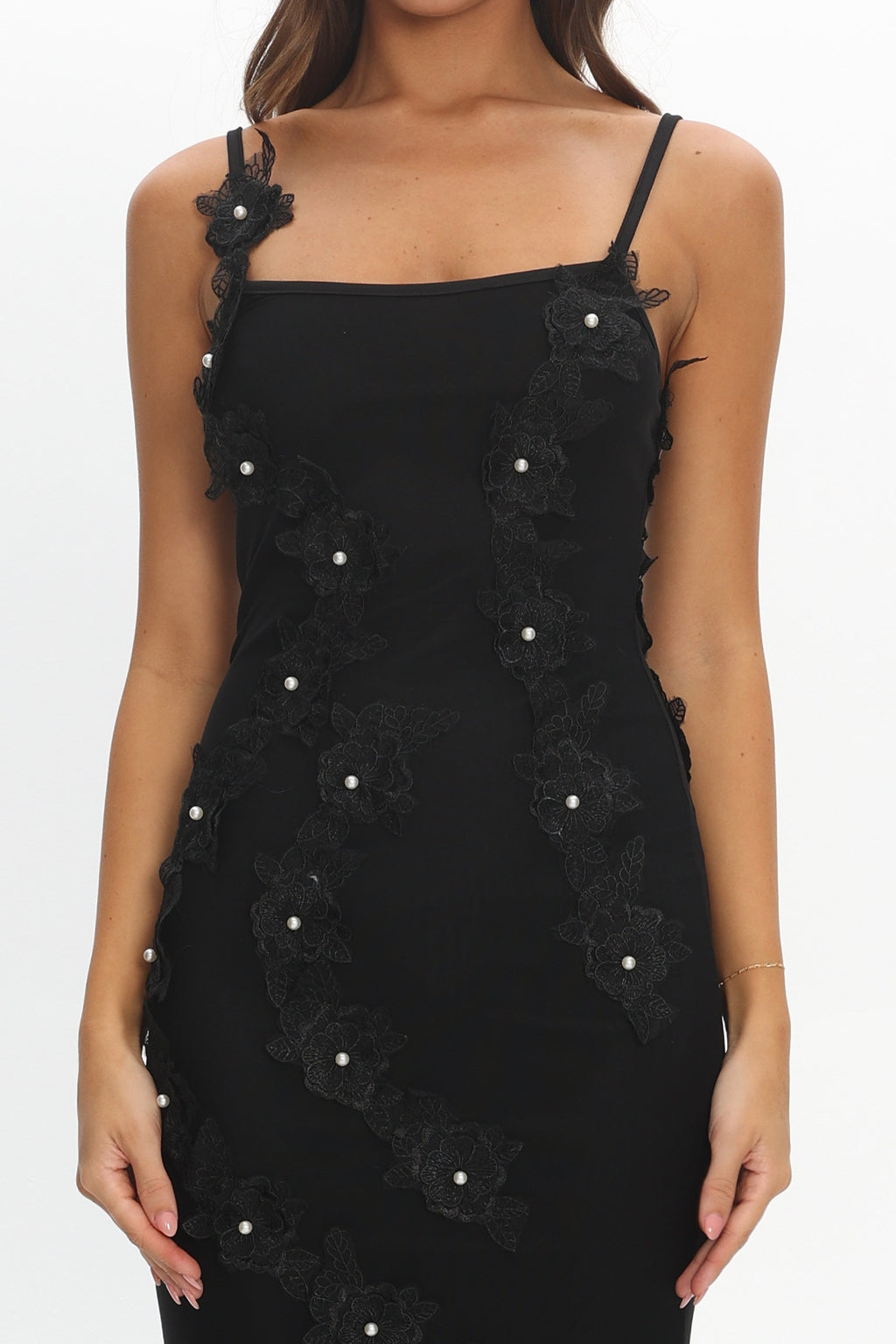 Like I'm Dreaming Floral Pearl Maxi Dress Black