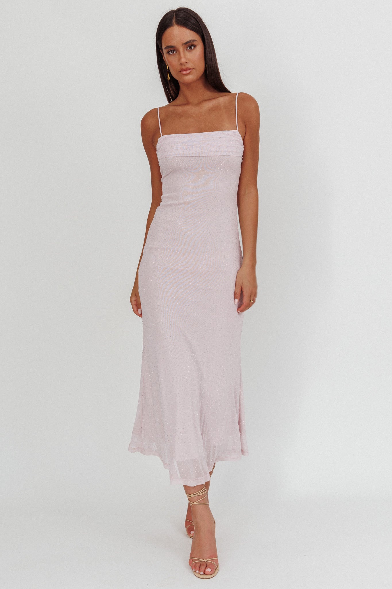 Days Ahead Rhinestone Overlay Maxi Dress Lilac by Selfie Leslie