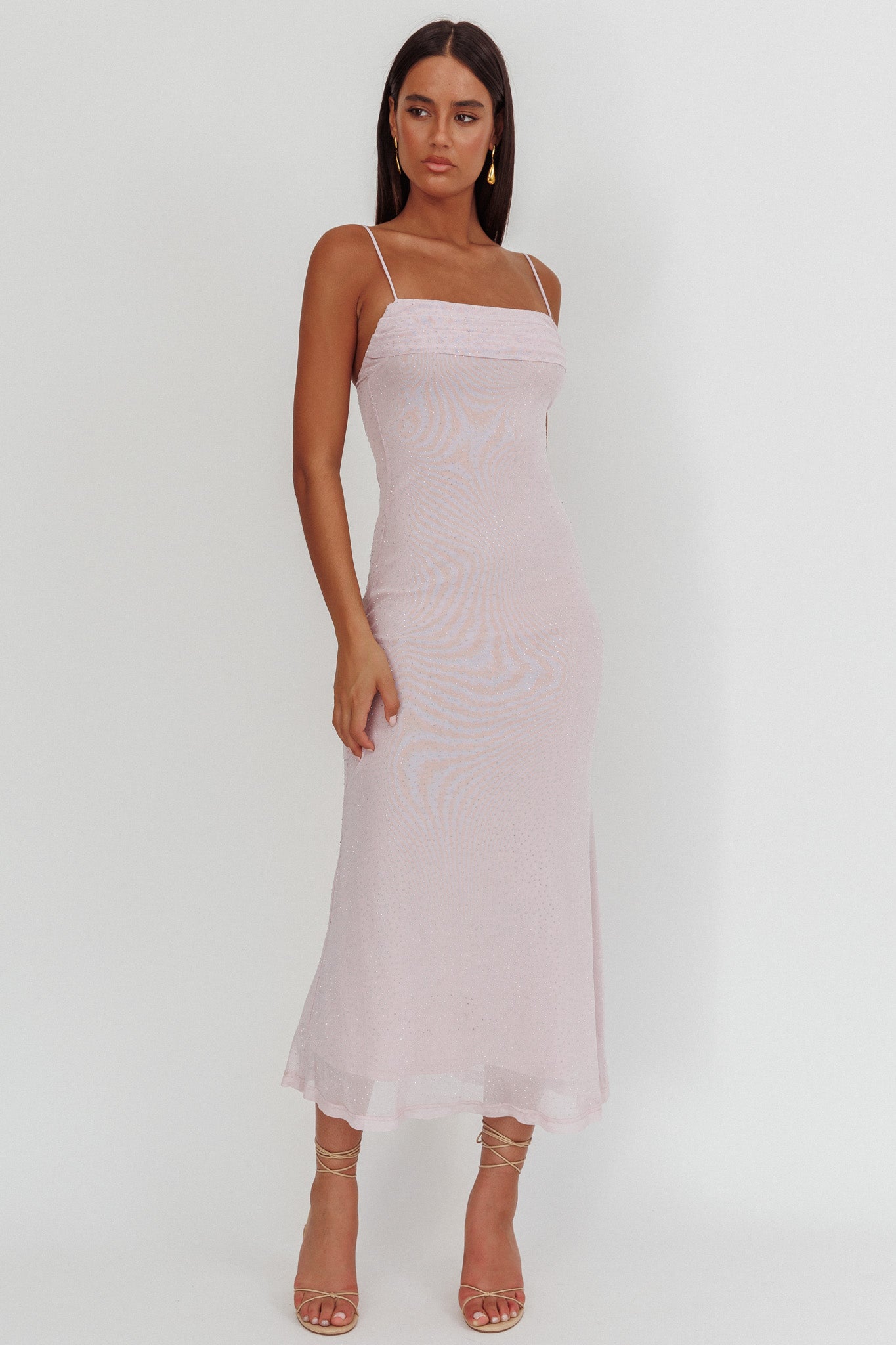 Days Ahead Rhinestone Overlay Maxi Dress Lilac by Selfie Leslie