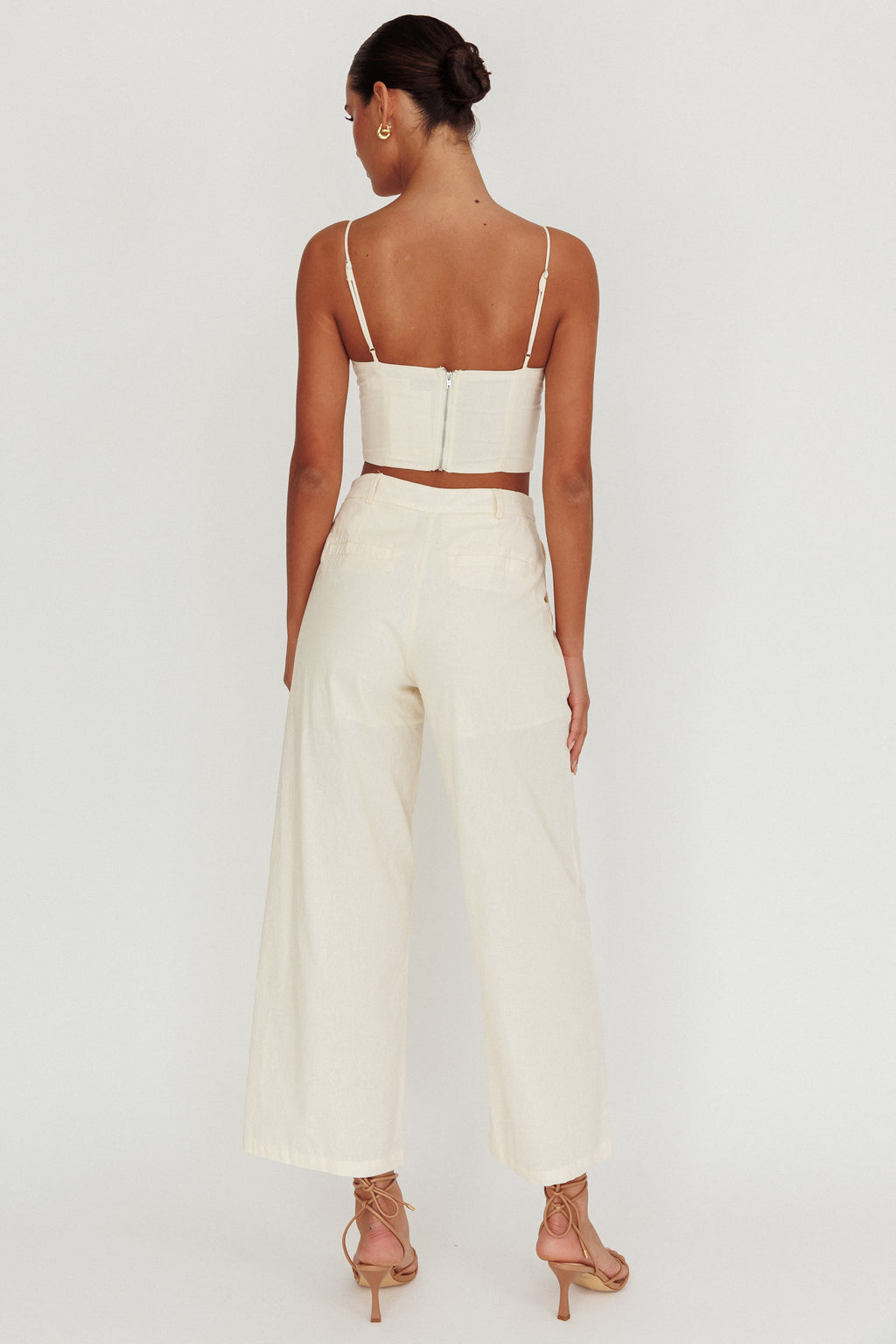 Breathless Wide Leg Pant Oat by Selfie Leslie