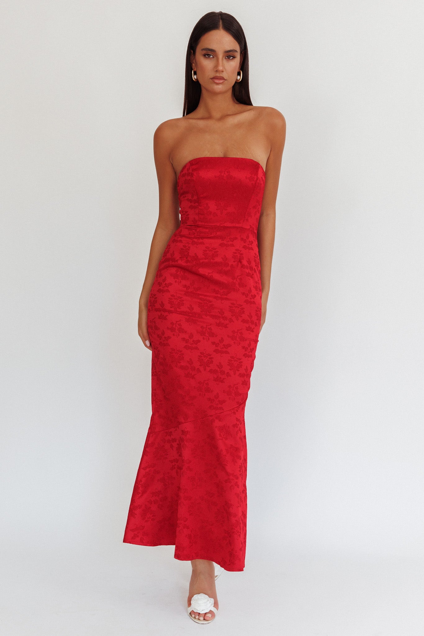 Melty Kisses Bow Back Maxi Dress Wine by Selfie Leslie