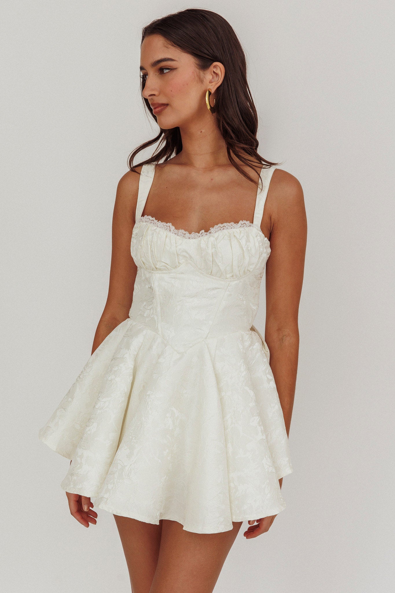 Shop the All To You Jacquard Bow Romper White