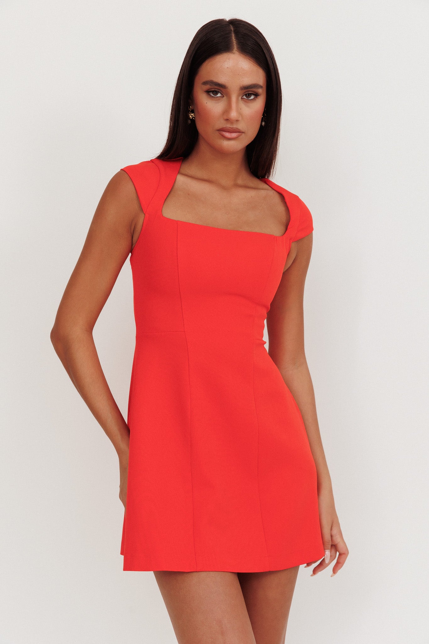 Opulent Cap Sleeve Mini Dress Red - M Opulent Cap Sleeve Mini Dress Red - M