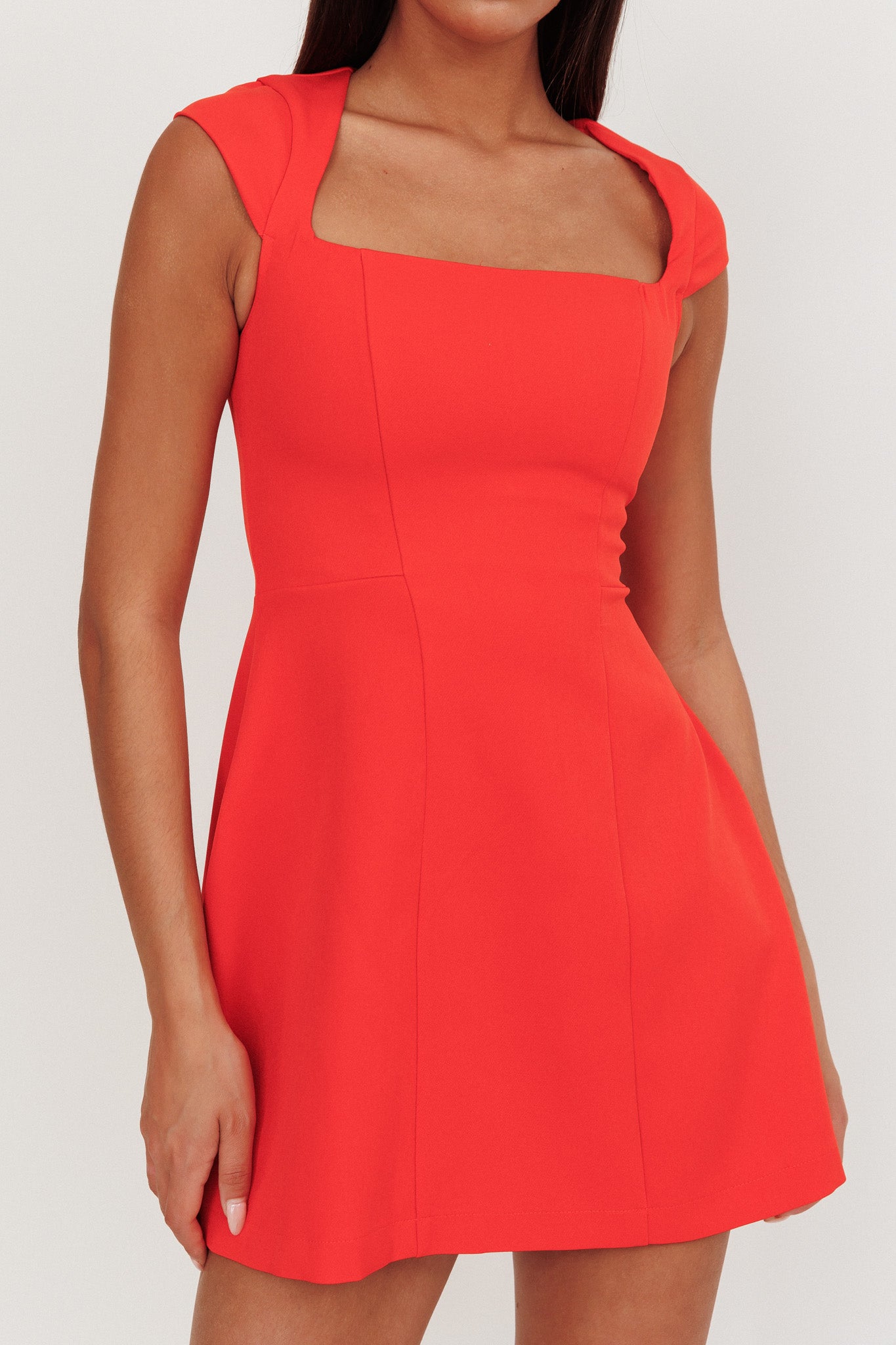 Opulent Cap Sleeve Mini Dress Red by Selfie Leslie