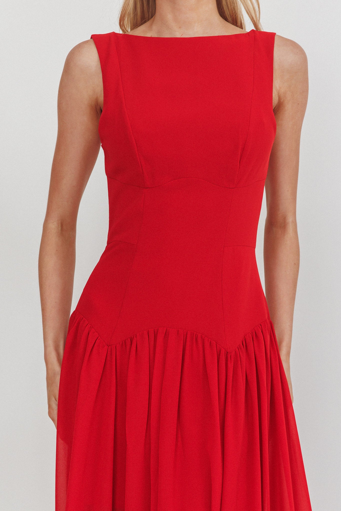 Opulent Low Back Maxi Dress Red by Selfie Leslie