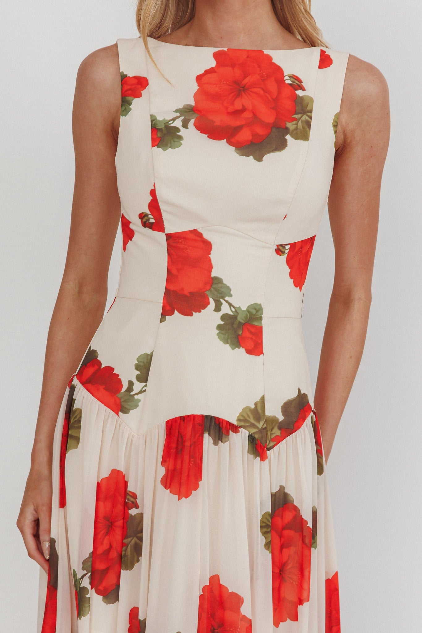 Opulent Low Back Maxi Dress Floral Rose by Selfie Leslie