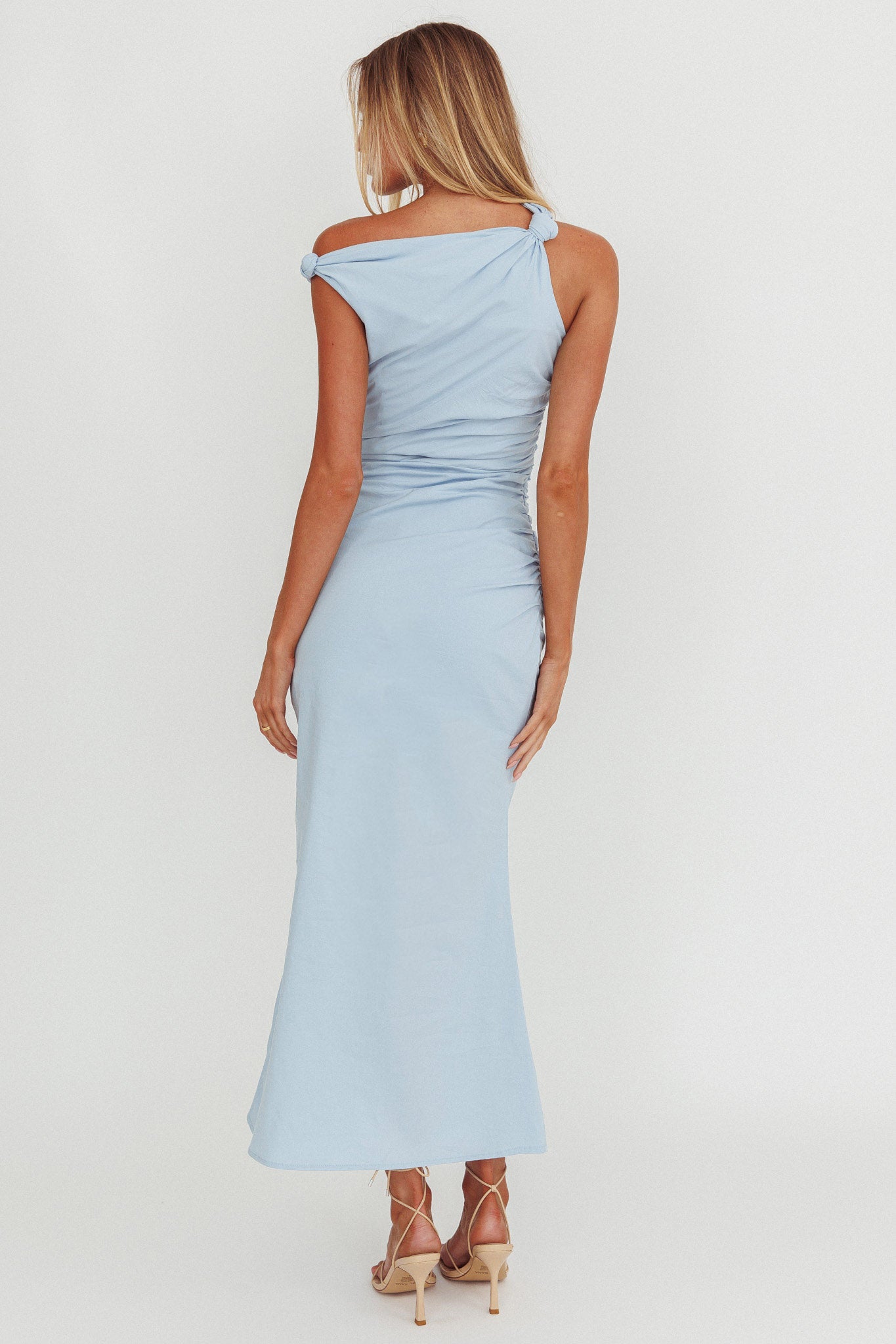 Angel's Song Asymmetric Neckline Maxi Dress Blue by Selfie Leslie