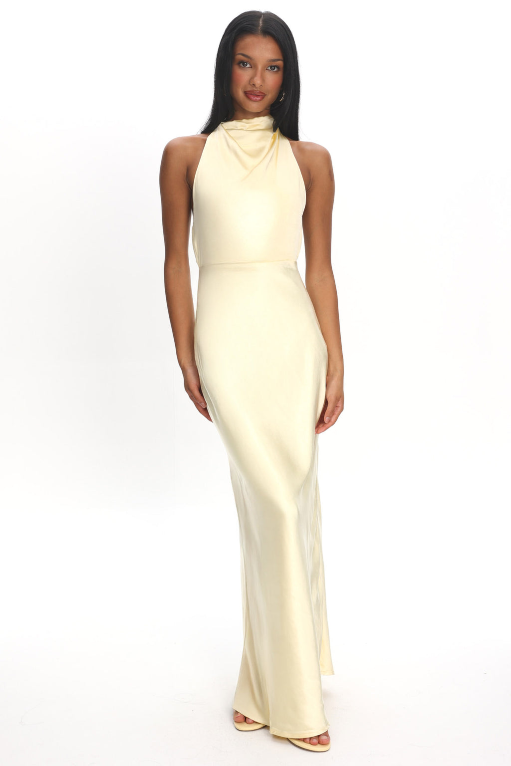 black slit halter dress maxi Mystery Black Velvet Plunge Halter-Neck Split Maxi Dress With Bow – Club L  London
