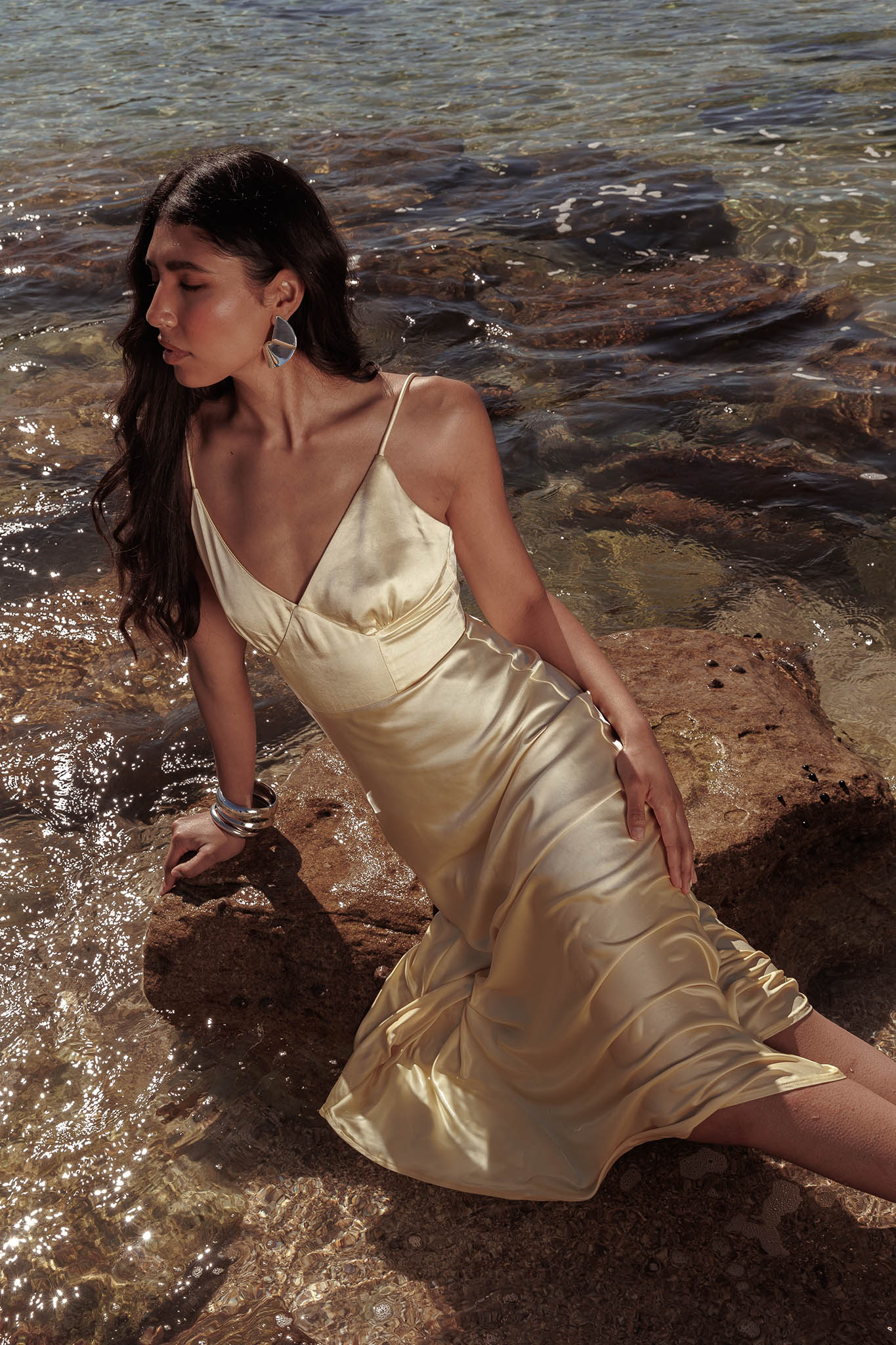 satin backless maxi dress Taylor Satin Backless Maxi Dress - Black