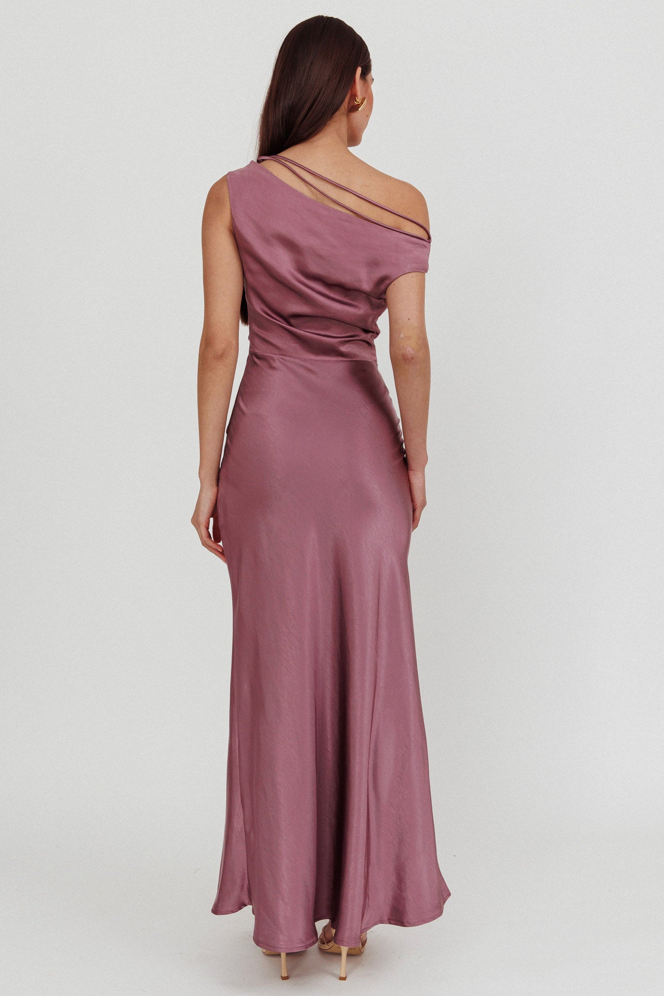 Twilight Asymmetric Neckline Maxi Dress Grape– Selfie Leslie