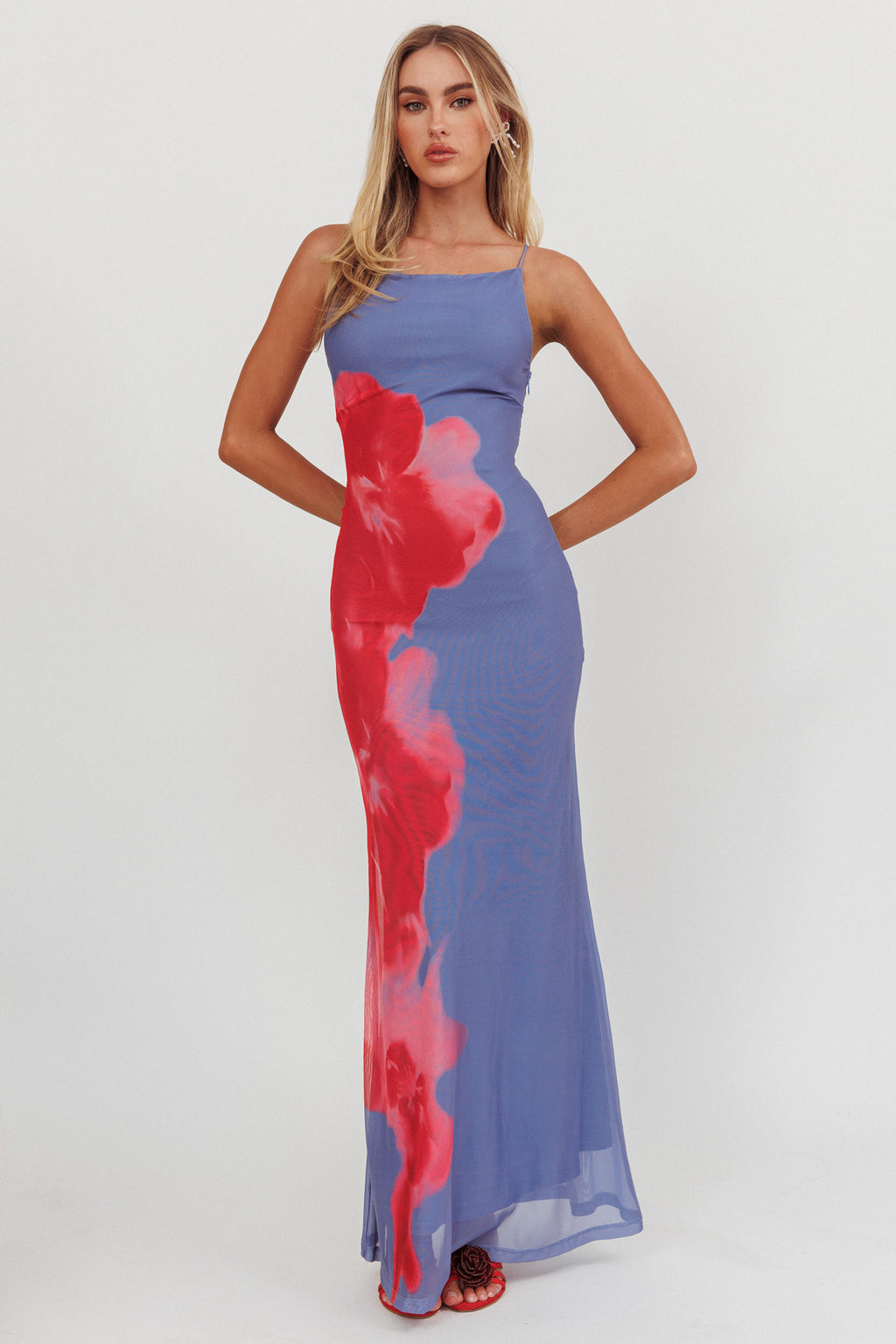 Unravel Floral Maxi Dress Blue by Selfie Leslie