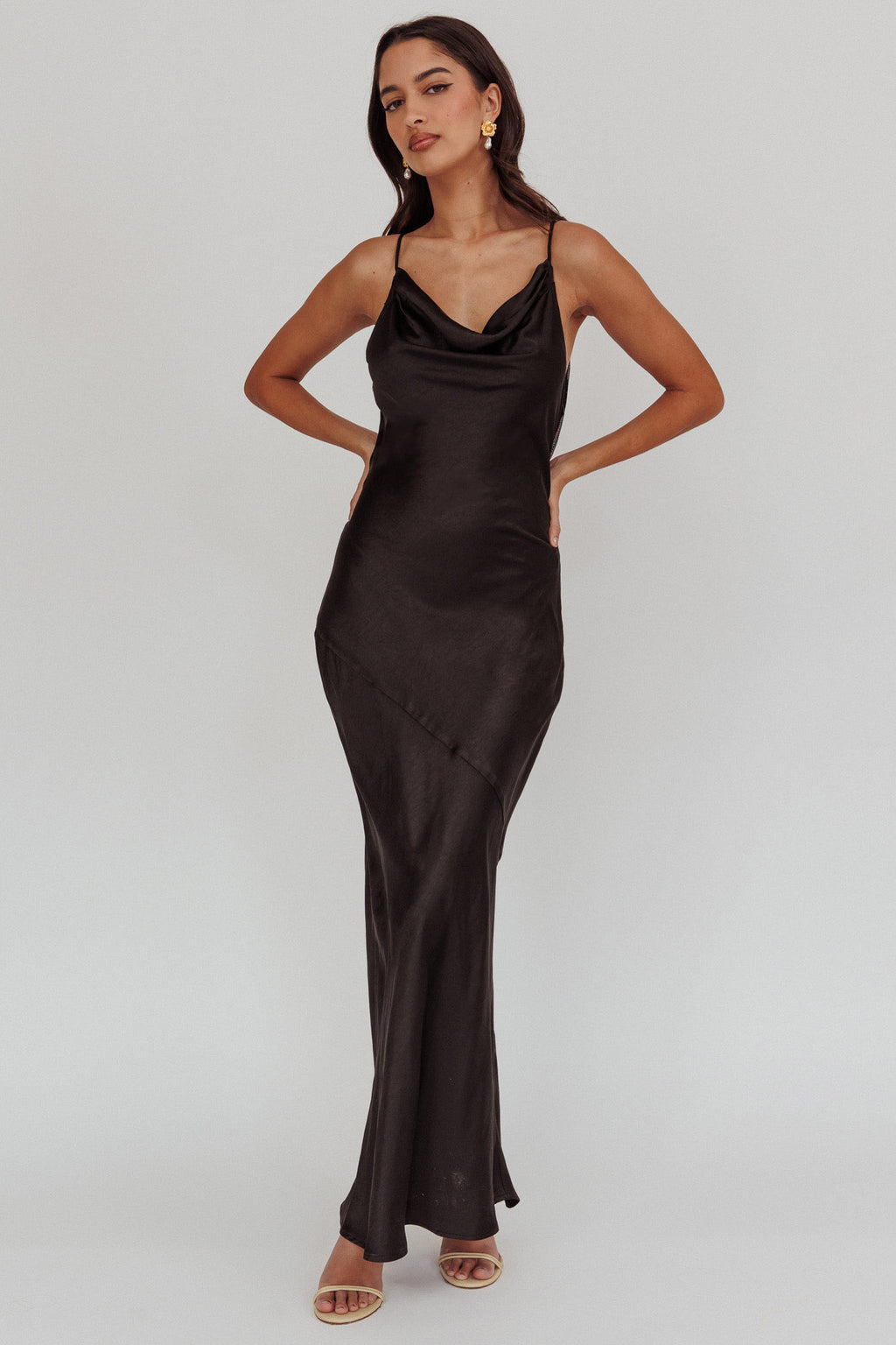 Noreen Cut-Out Back Maxi Dress Black by Selfie Leslie