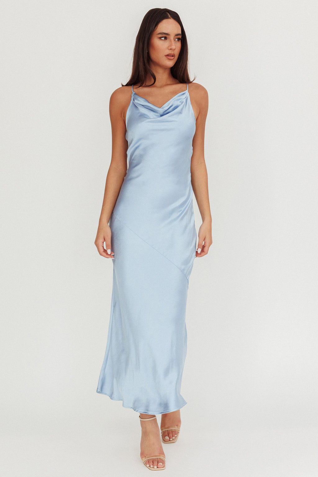 Noreen Cut-Out Back Maxi Dress Blue by Selfie Leslie