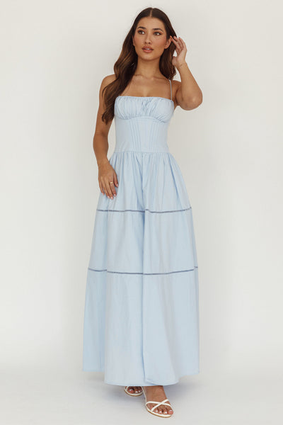 Heavenly Glow Gathered Bust A-Line Maxi Dress Blue | Selfie Leslie Heavenly Glow Gathered Bust A-Line Maxi Dress Blue | Selfie Leslie