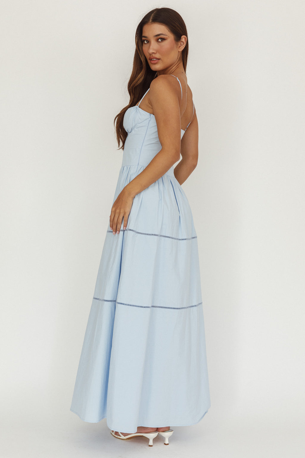Heavenly Glow Gathered Bust A-Line Maxi Dress Blue by Selfie Leslie