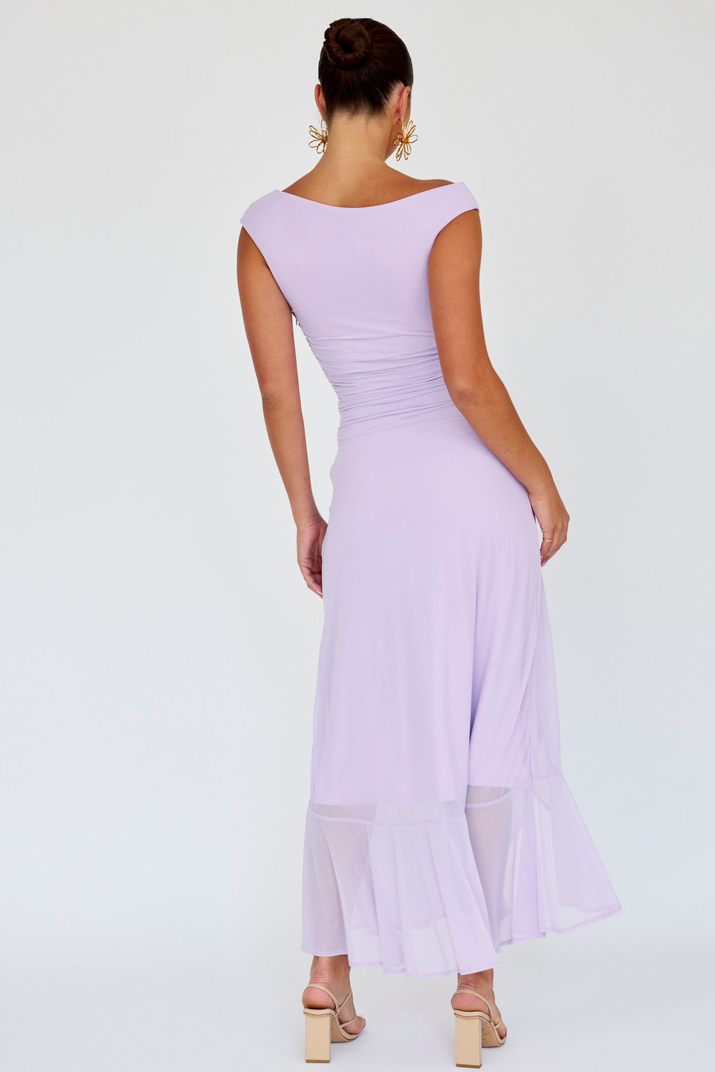 Moonlit Magic Asymmetric Neckline Maxi Dress Lilac by Selfie Leslie