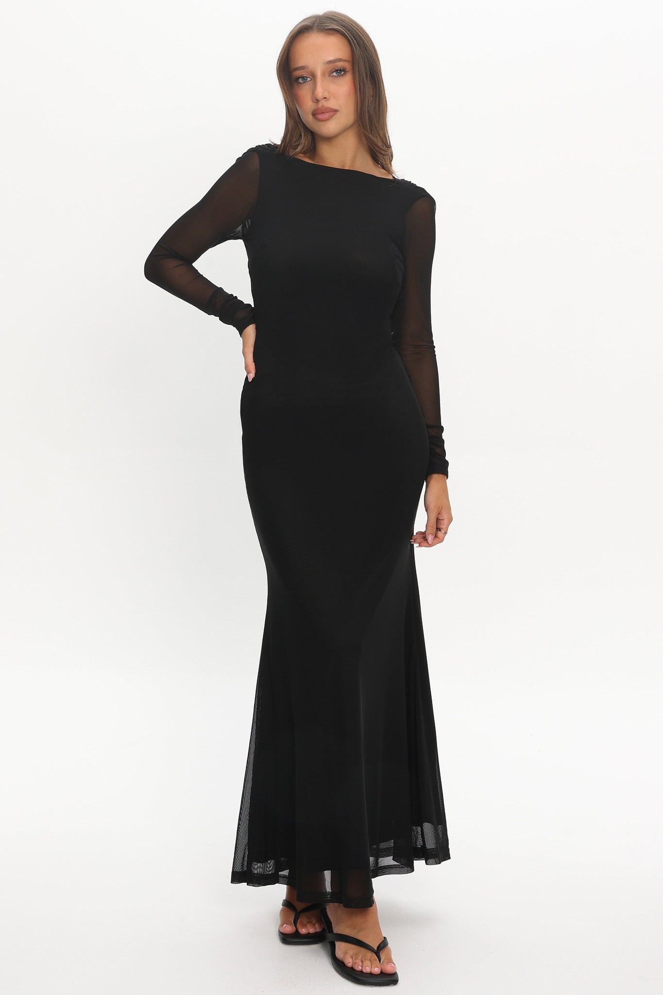 Lustre Open Back Mesh Maxi Dress Black | Selfie Leslie Lustre Open Back Mesh Maxi Dress Black | Selfie Leslie