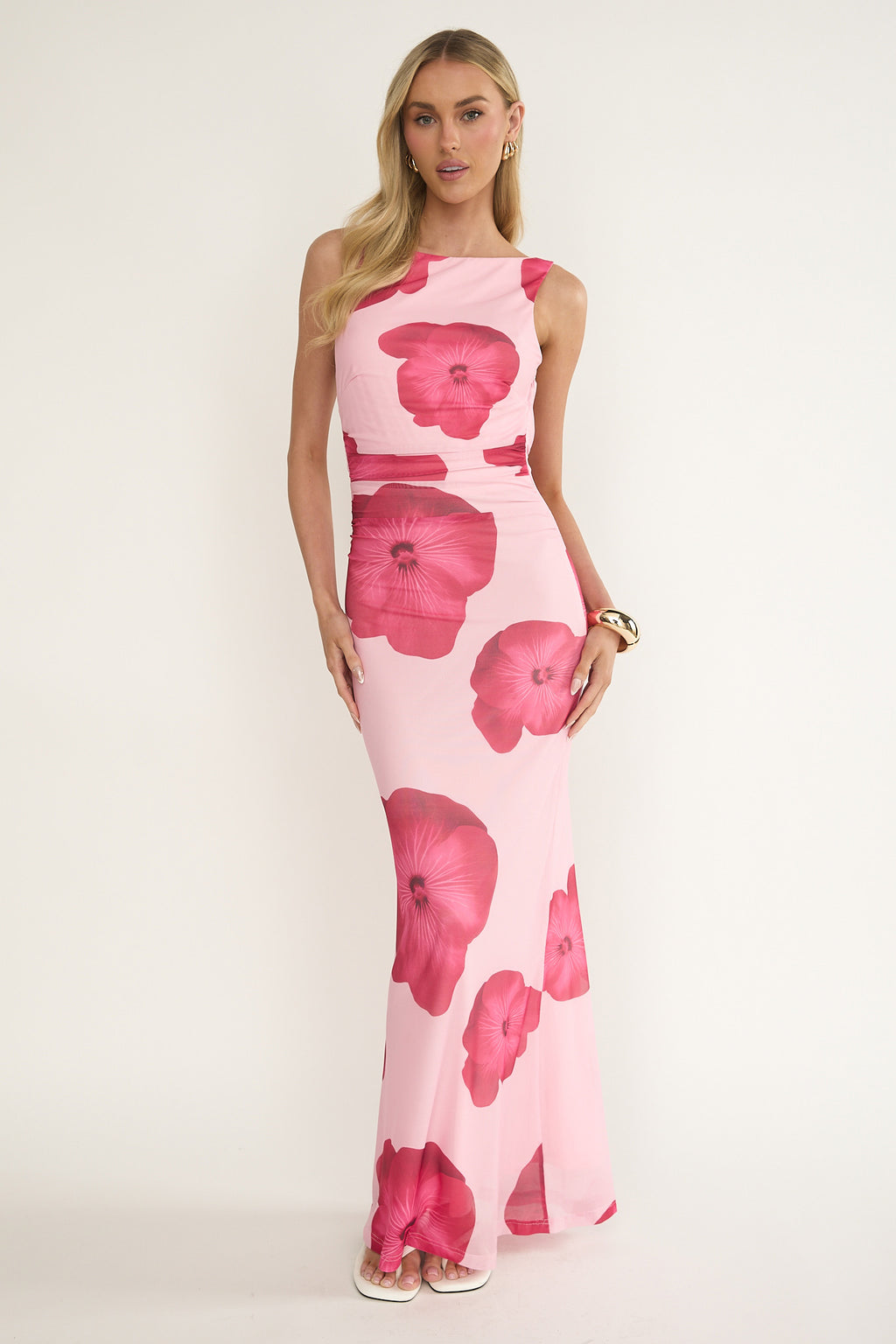 Helsi Low Back Maxi Dress Floral Pink by Selfie Leslie