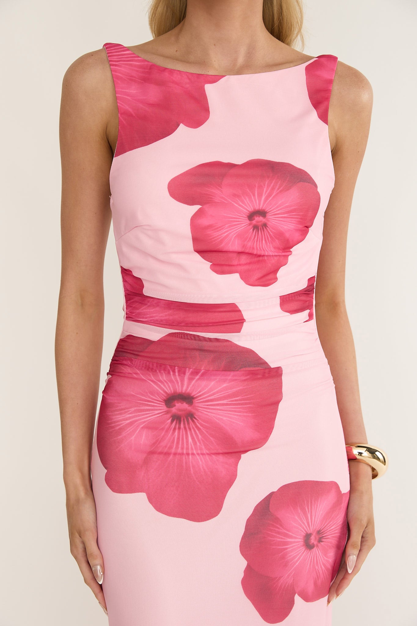 Helsi Low Back Maxi Dress Floral Pink by Selfie Leslie