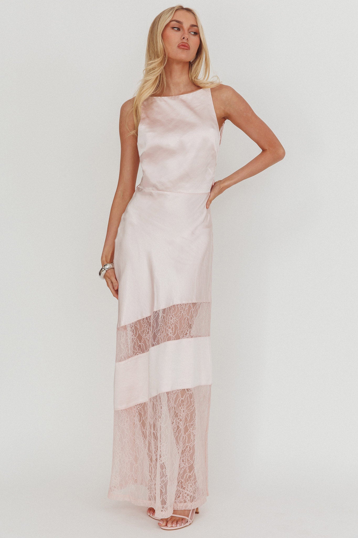 helsi pink dress Helsi Cowl Back Maxi Dress Pink