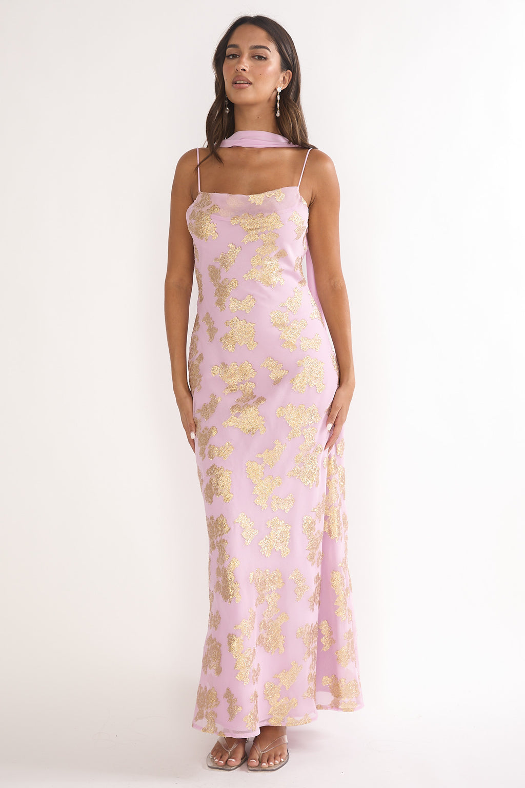 Helsi Cowl Back Maxi Dress Pink by Selfie Leslie