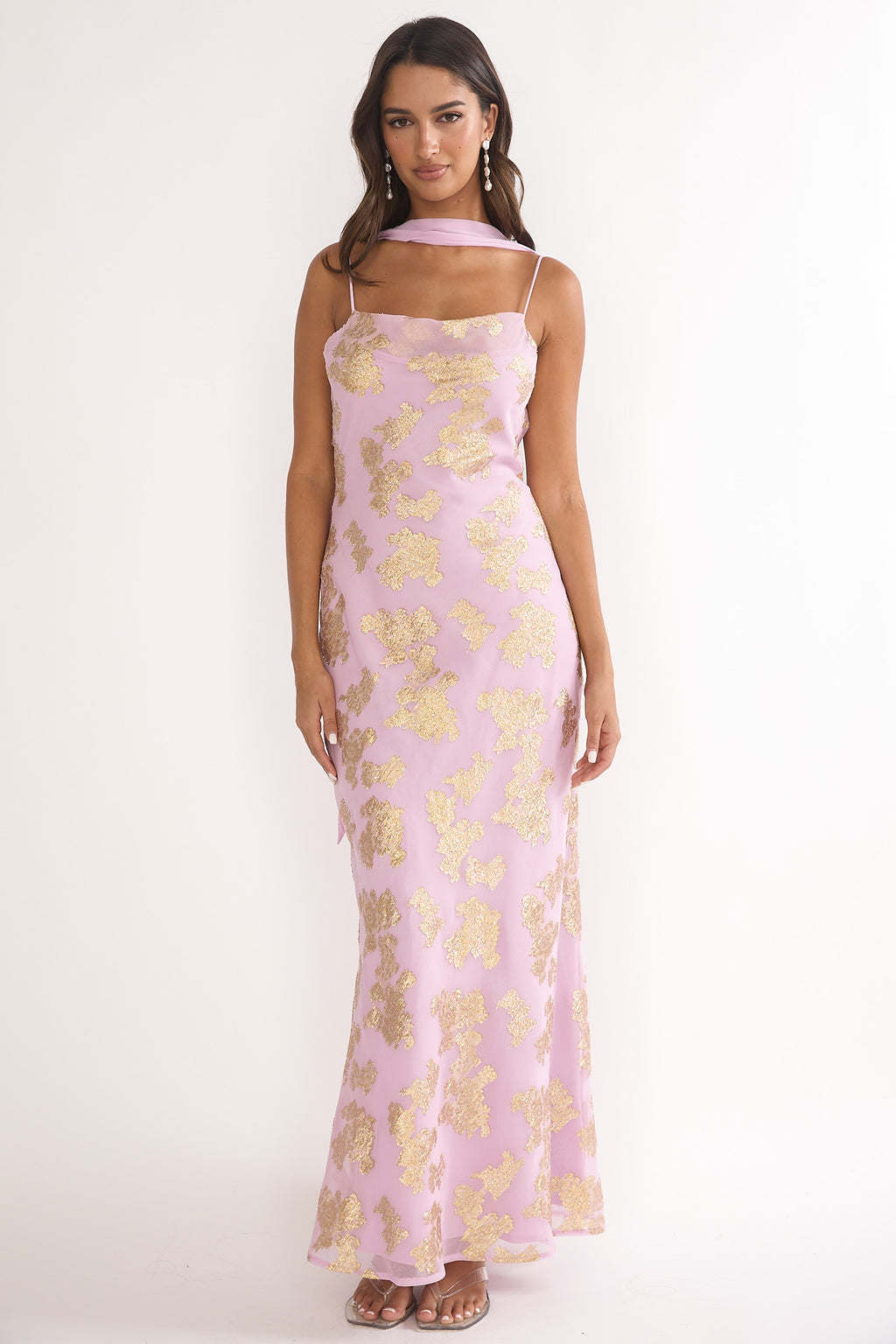 Helsi Cowl Back Maxi Dress Pink by Selfie Leslie
