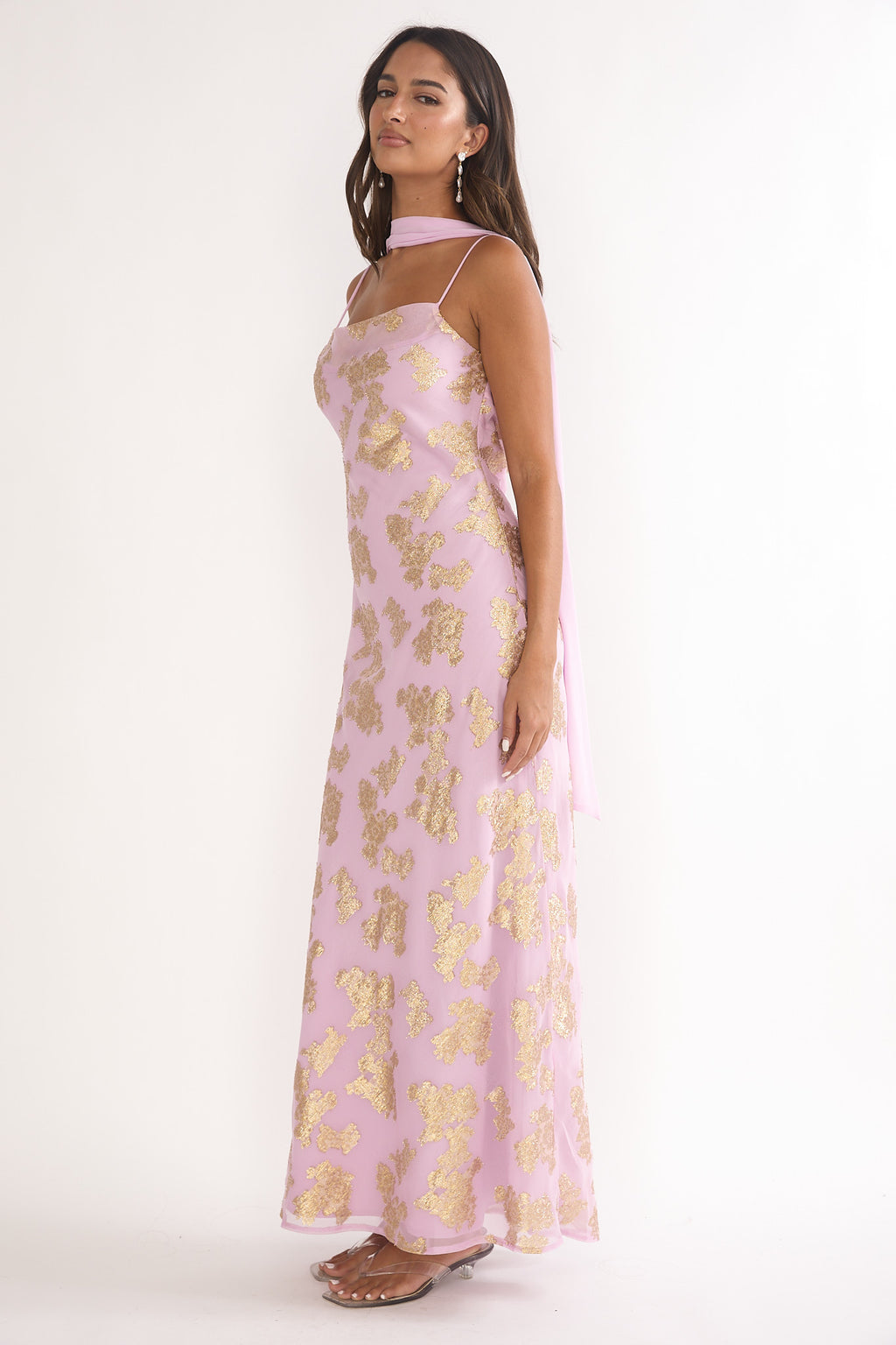 Helsi Cowl Back Maxi Dress Pink by Selfie Leslie