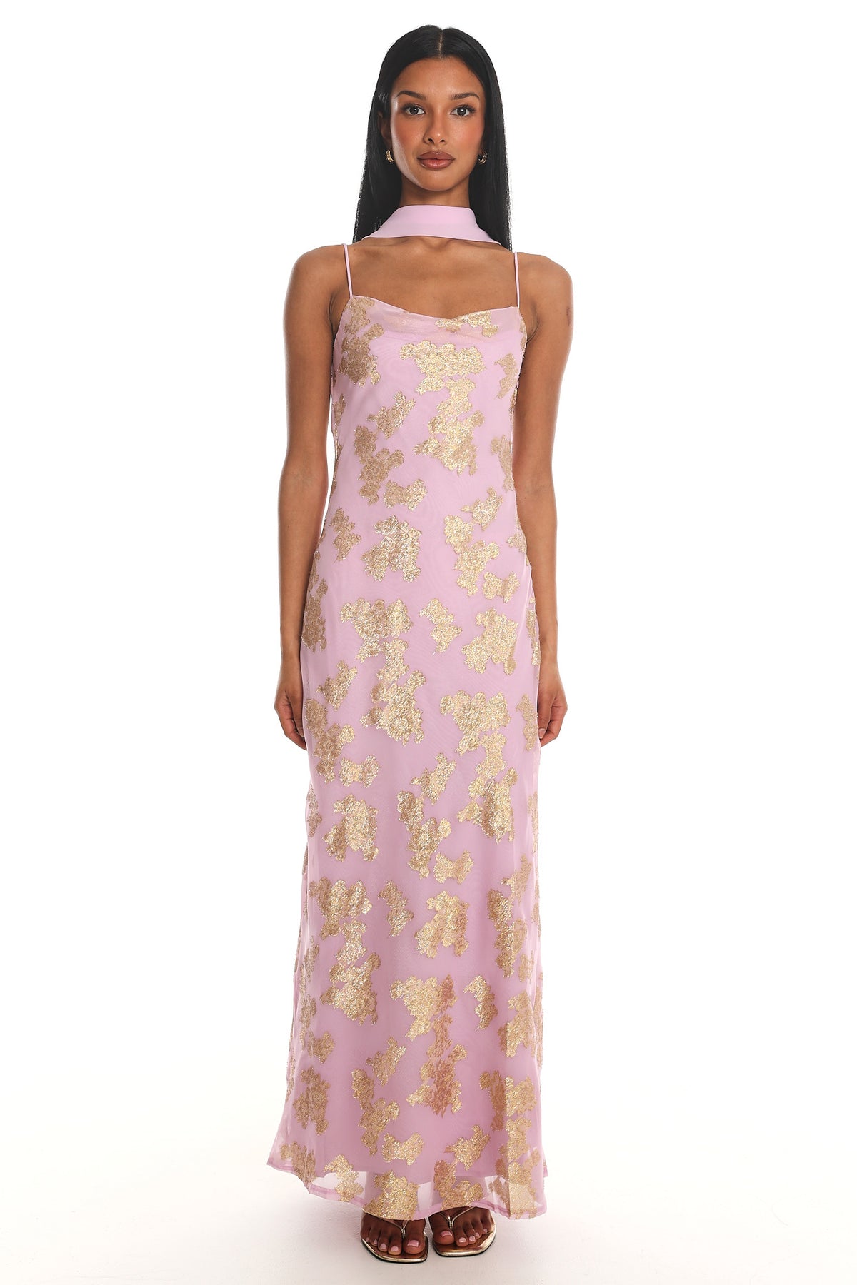 Helsi Cowl Back Maxi Dress Pink by Selfie Leslie
