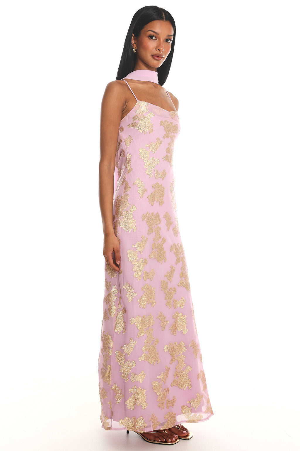 Helsi Cowl Back Maxi Dress Pink by Selfie Leslie